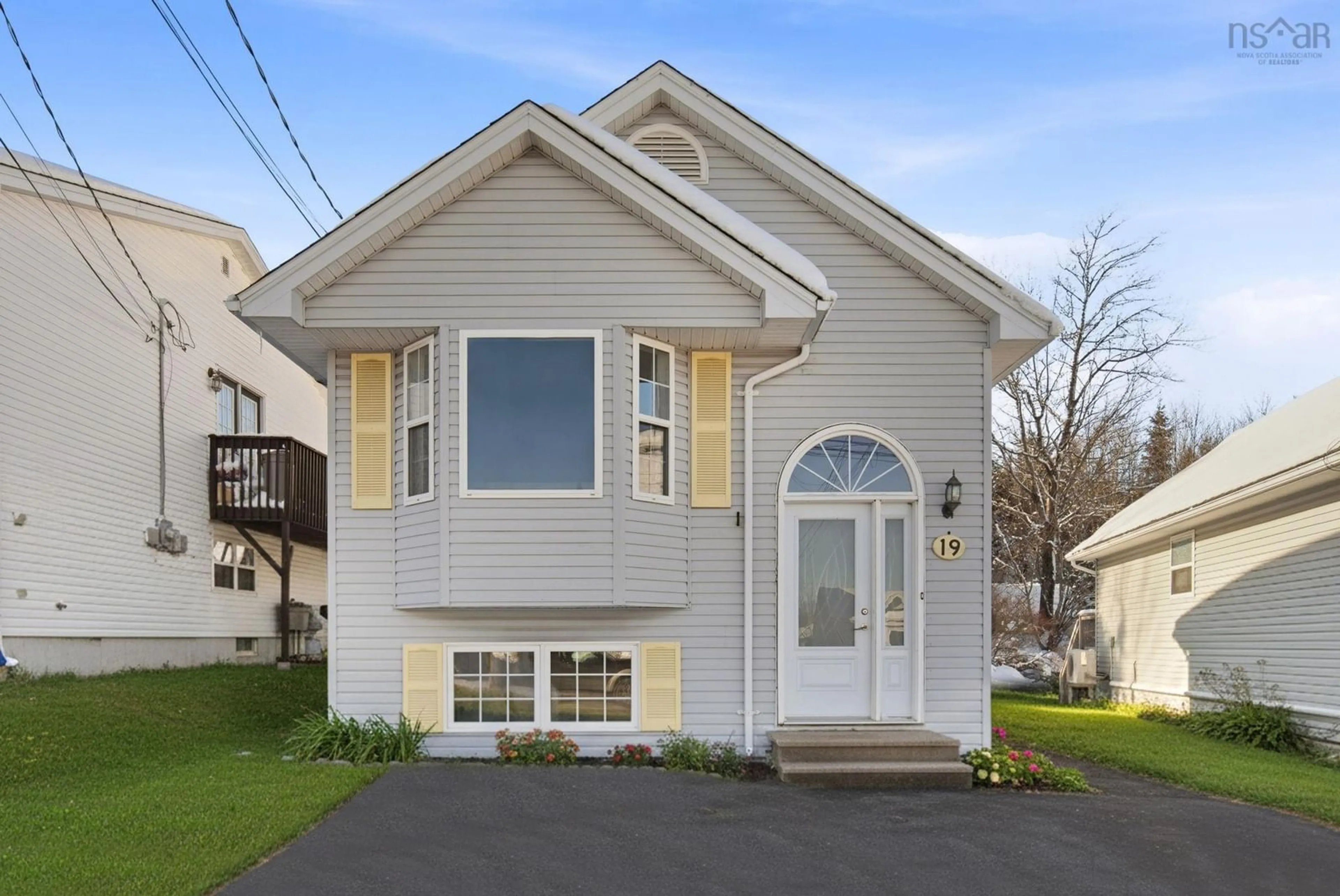 Home with vinyl exterior material, street for 19 Bianca Crt, Middle Sackville Nova Scotia B4E 3E2