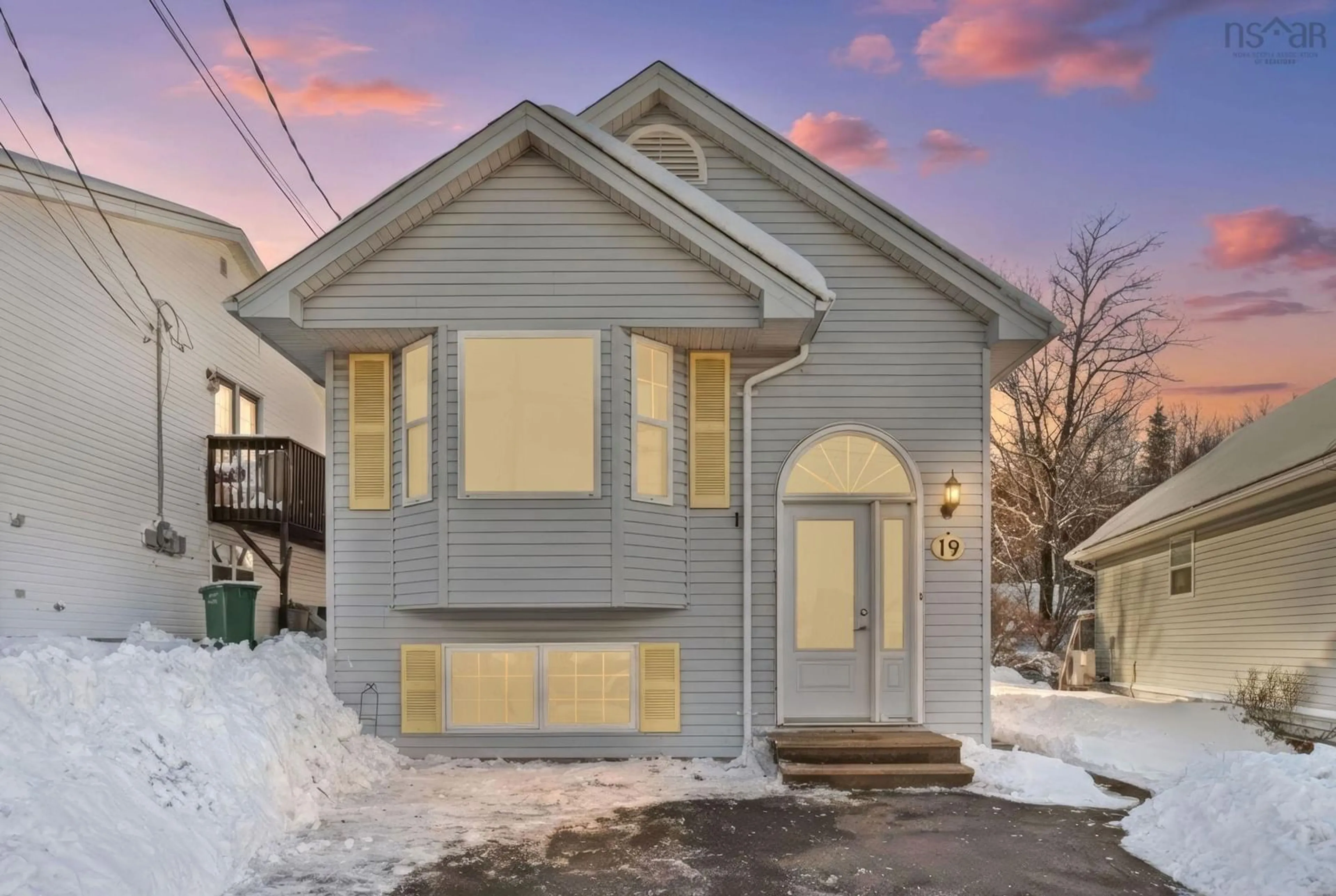 Home with vinyl exterior material, street for 19 Bianca Crt, Middle Sackville Nova Scotia B4E 3E2