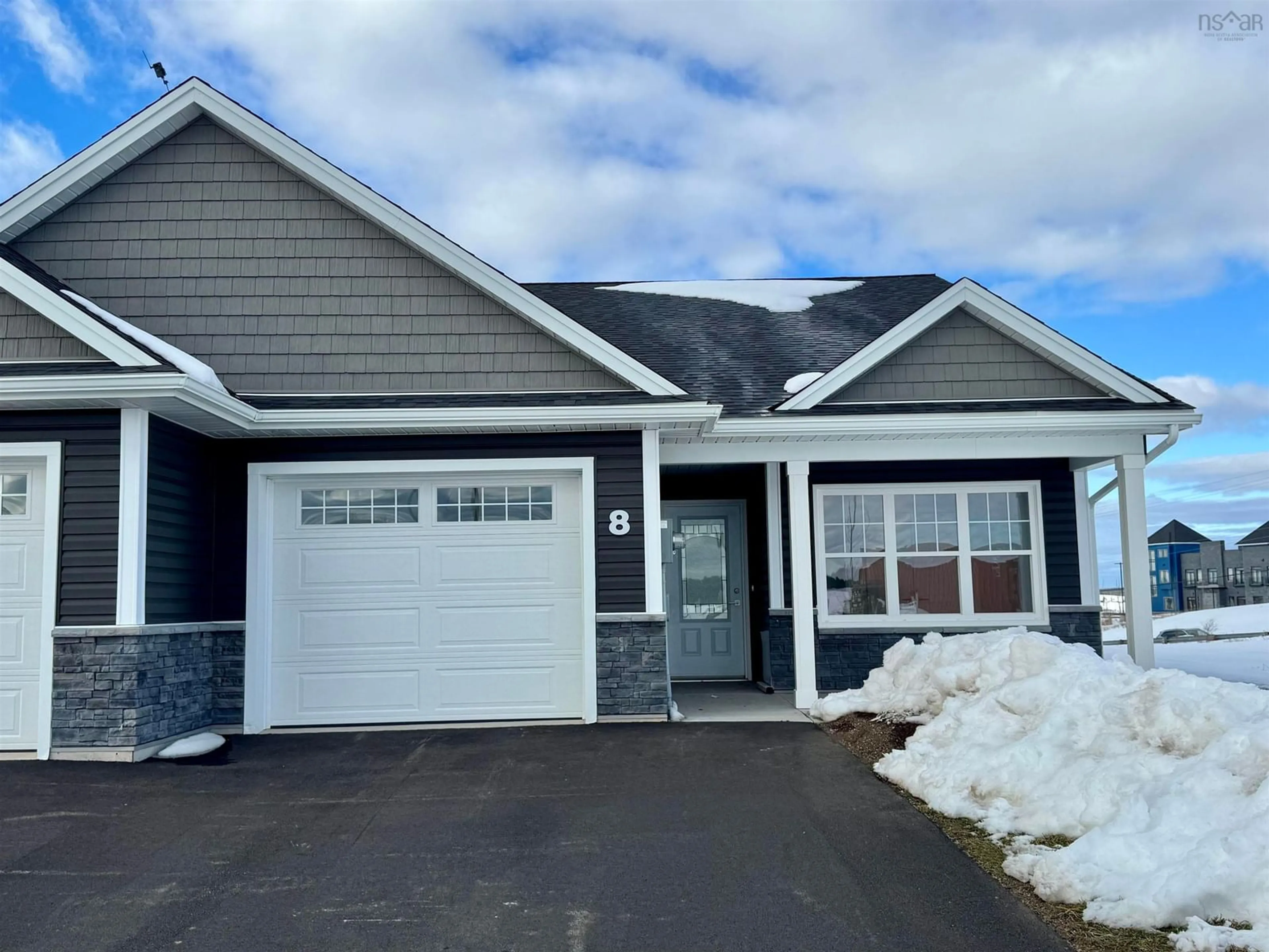 Home with vinyl exterior material, street for 8 Abbey Rd, Garlands Crossing Nova Scotia B0N 2T0