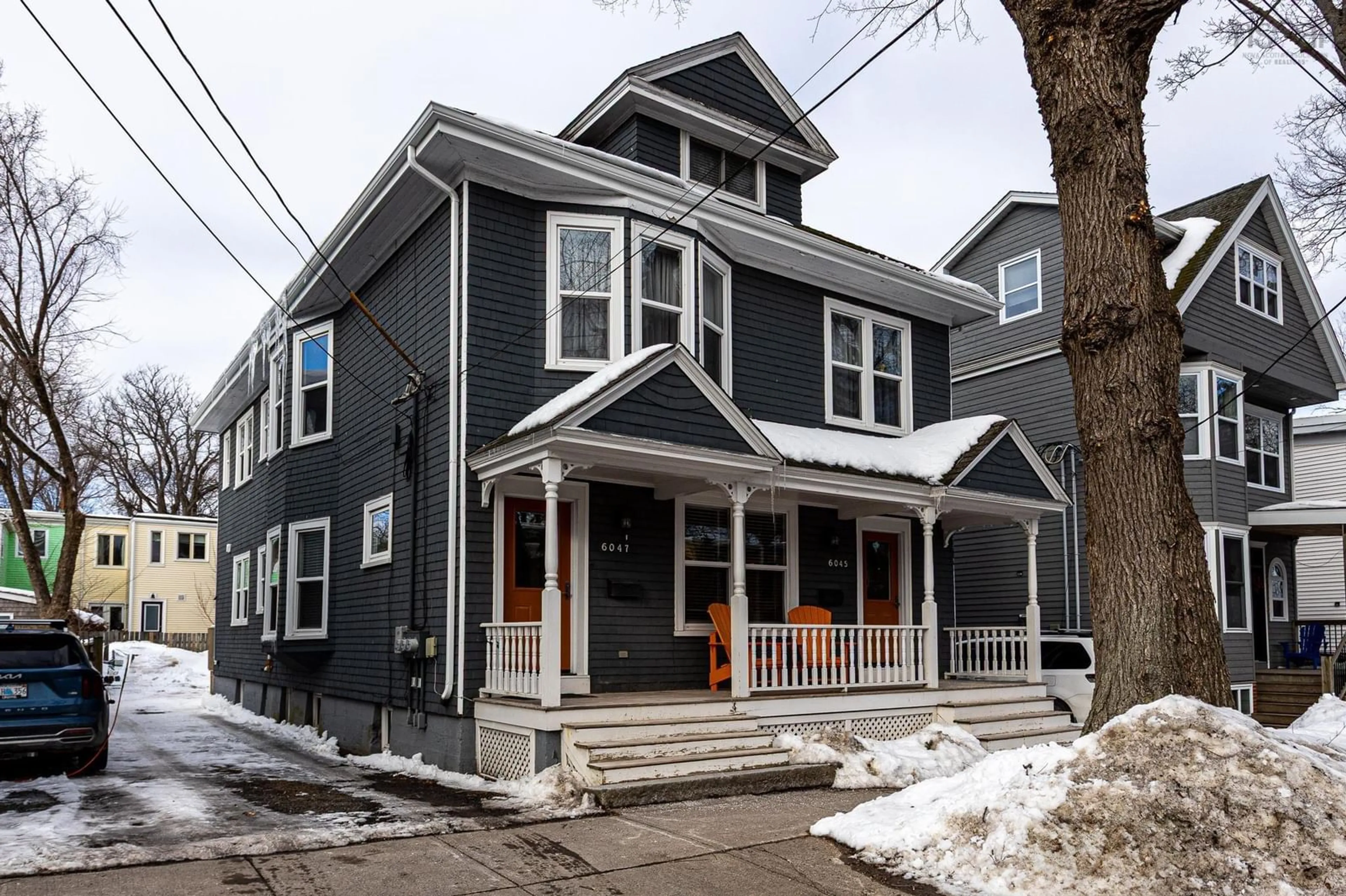 Home with vinyl exterior material, street for 6045/6047 Williams St, Halifax Nova Scotia B3K 1G1