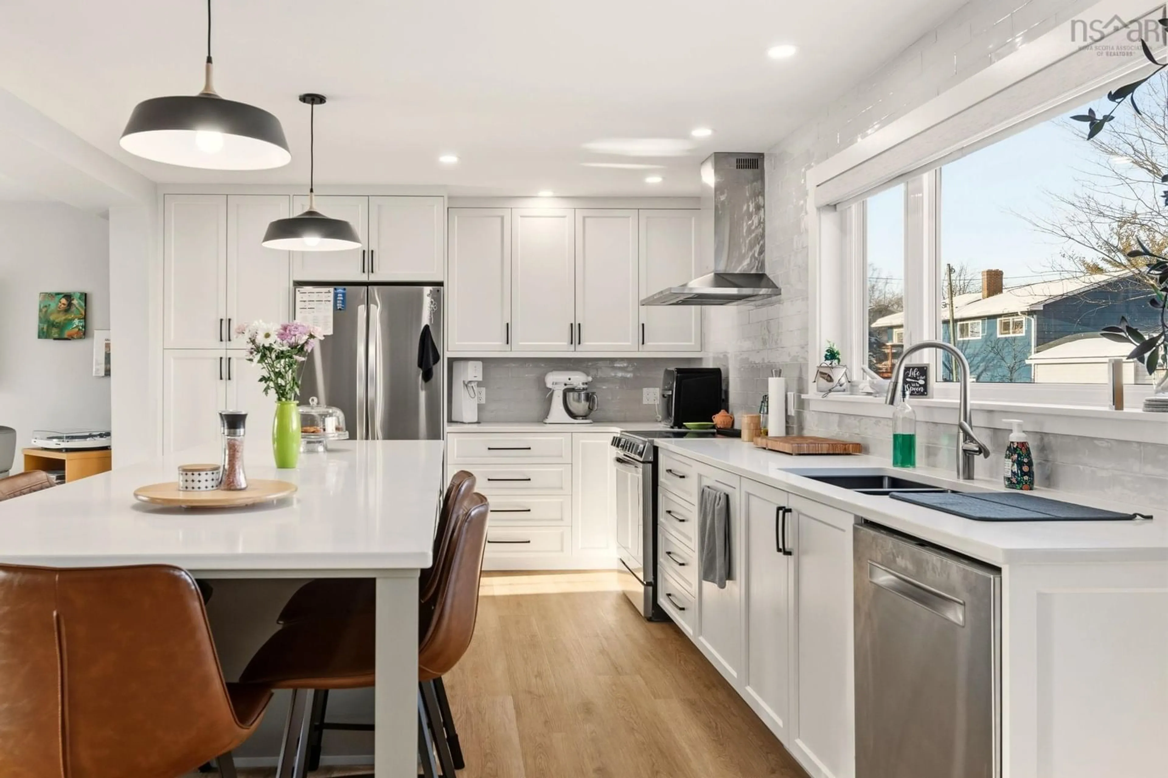 Open concept kitchen, wood/laminate floor for 62 Allison Dr, Cole Harbour Nova Scotia B2V 1P9