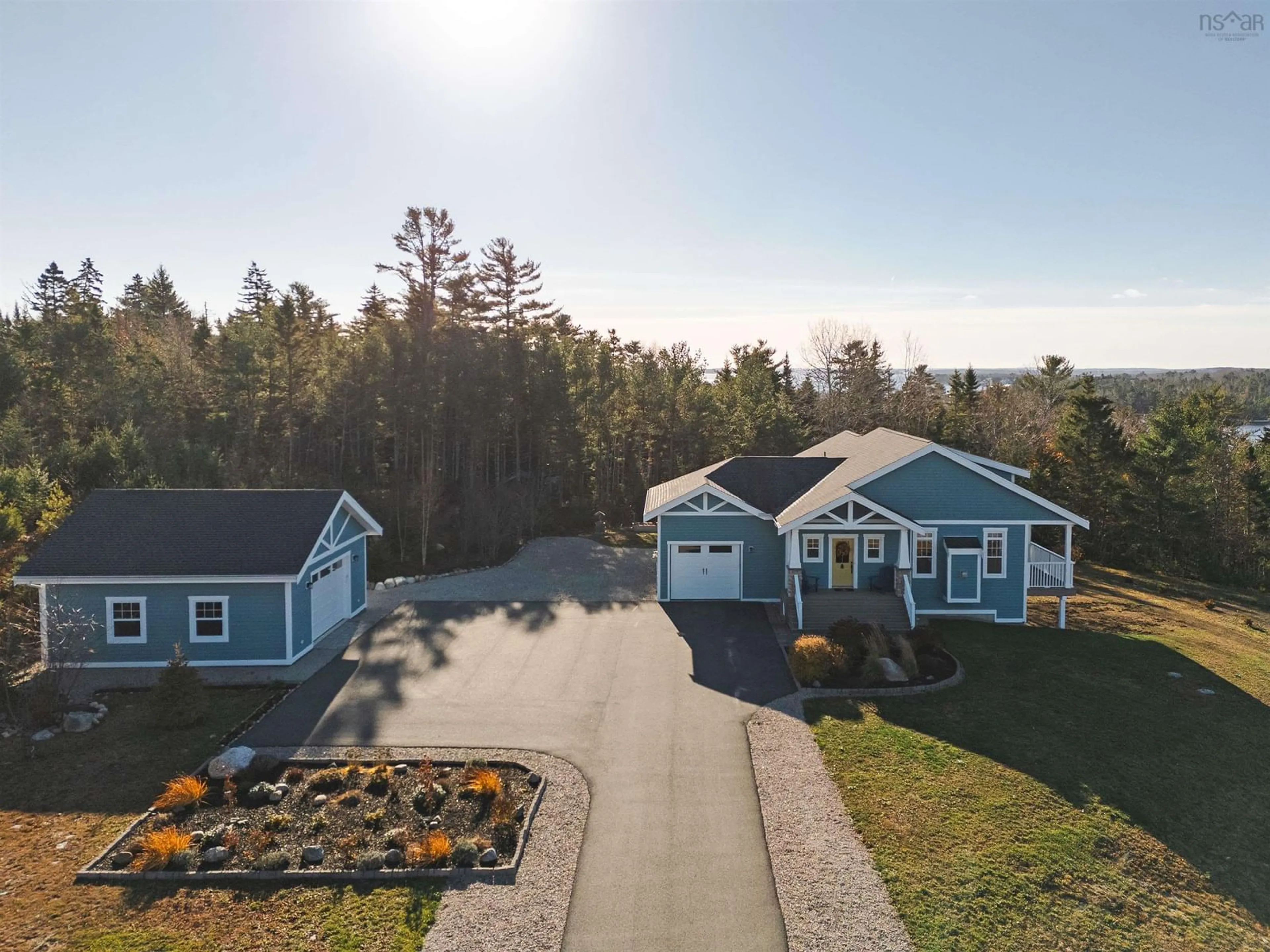 A pic from outside/outdoor area/front of a property/back of a property/a pic from drone, mountain view for 67 Skipper Hill Dr, Chester Basin Nova Scotia B0J 1K0