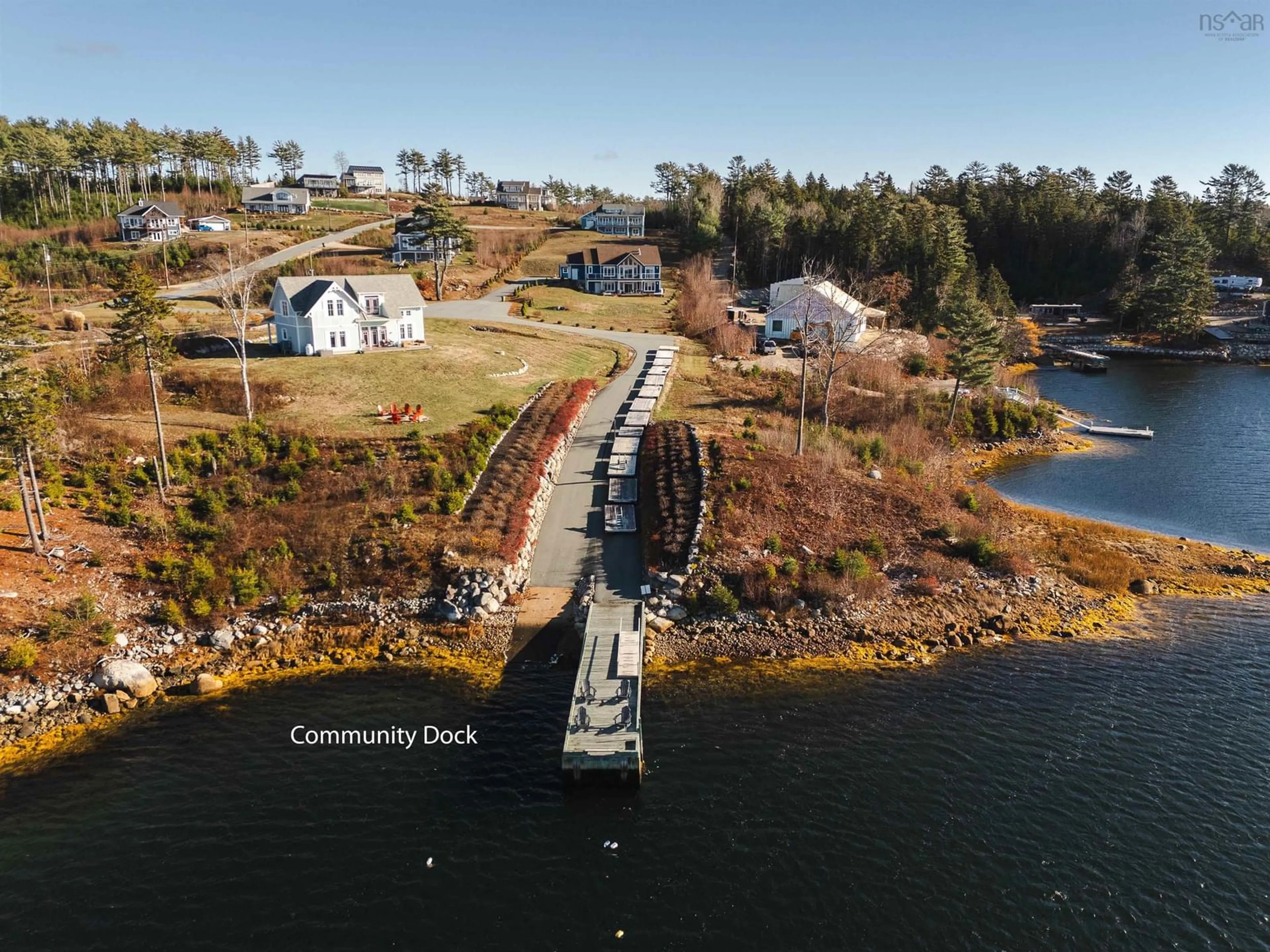A pic from outside/outdoor area/front of a property/back of a property/a pic from drone, water/lake/river/ocean view for 67 Skipper Hill Dr, Chester Basin Nova Scotia B0J 1K0