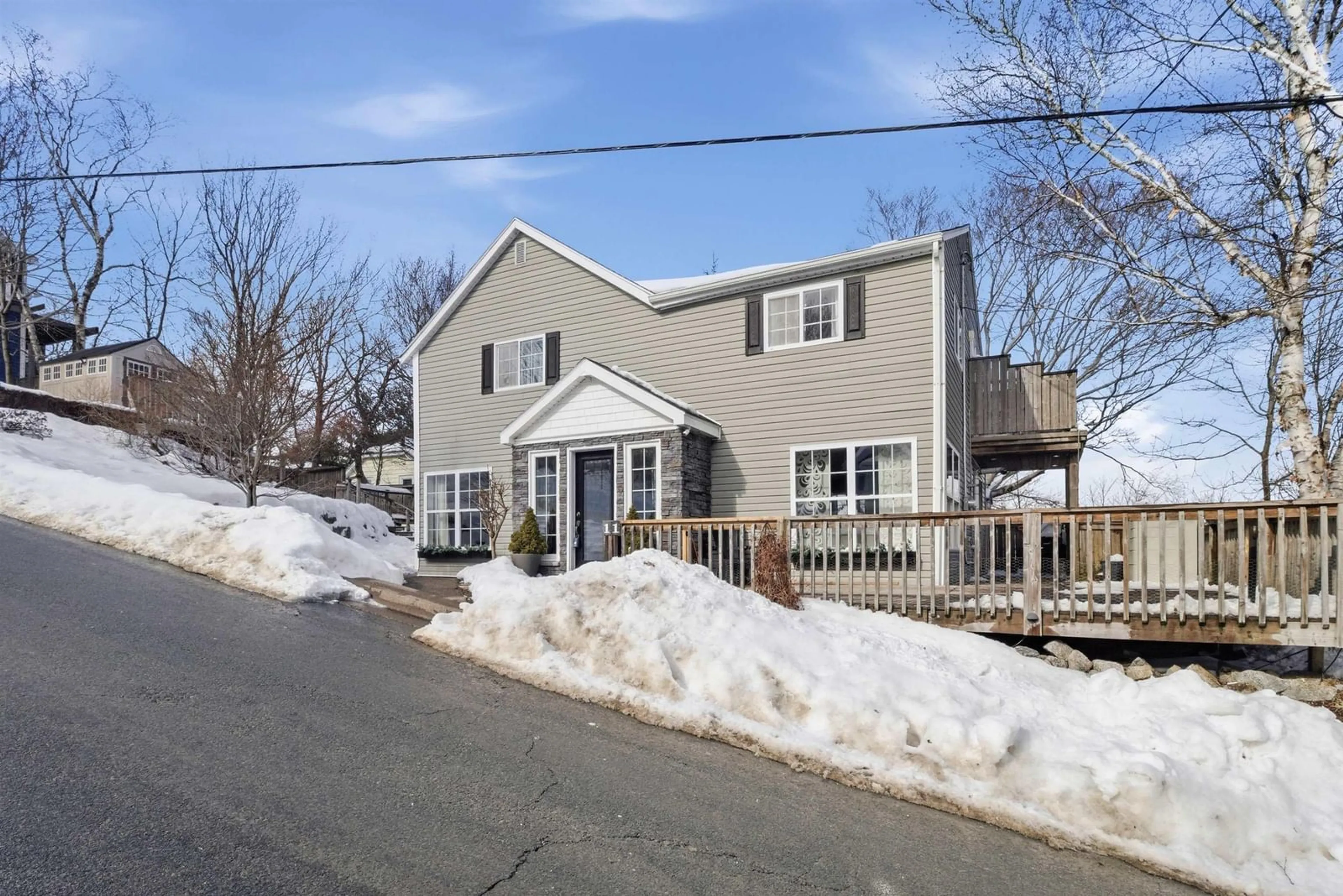 Home with vinyl exterior material, street for 11 Maplewood Dr, Halifax Nova Scotia B3N 1C4