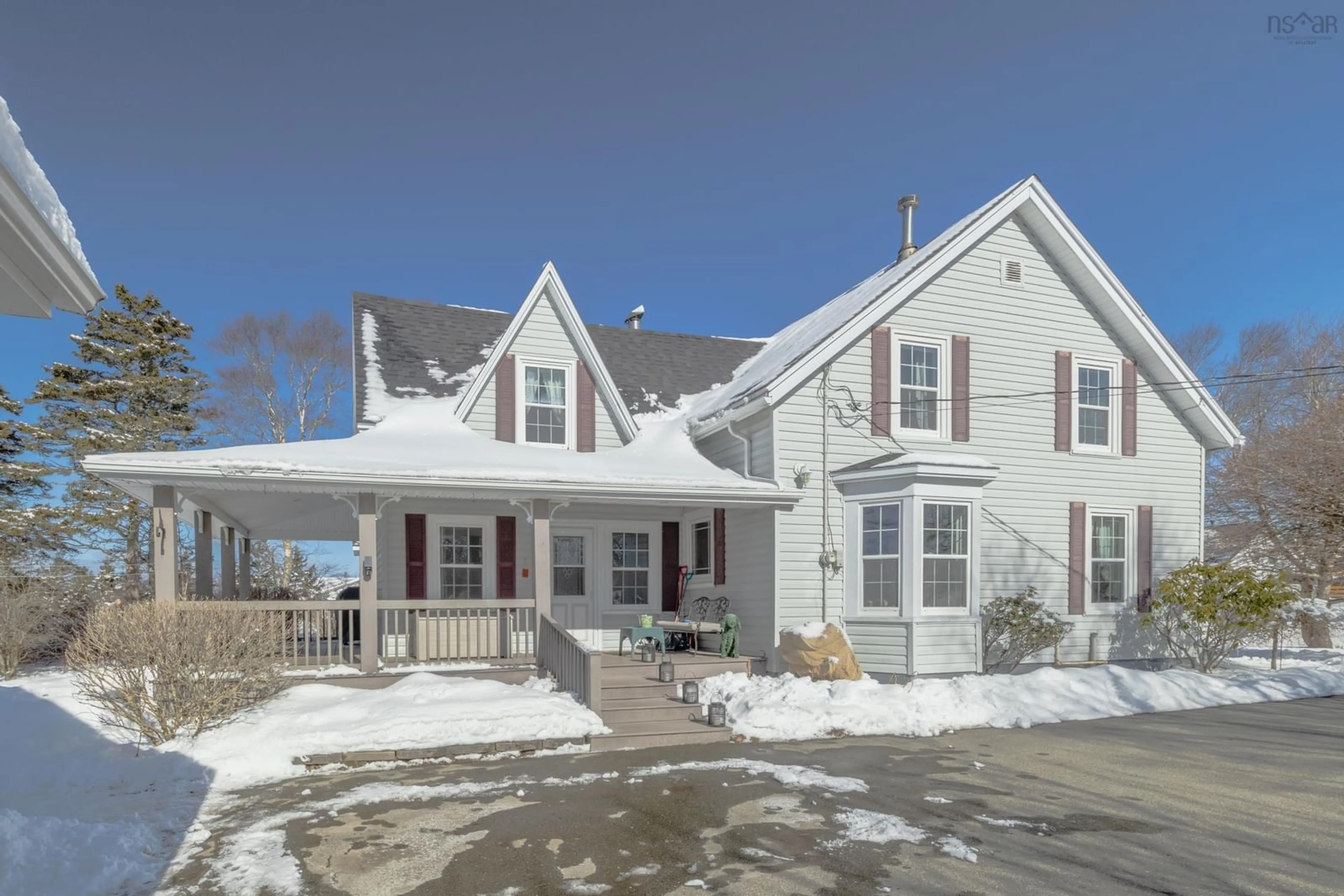 Home with vinyl exterior material, street for 1387 Highway 1, Wellington Nova Scotia B5A 4B1