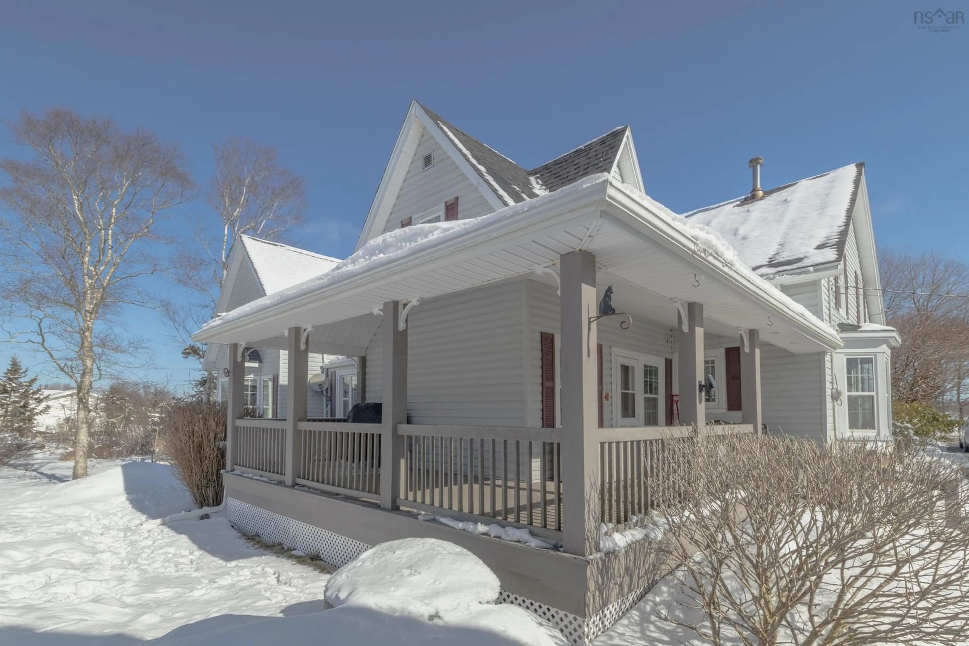 Home with vinyl exterior material, street for 1387 Highway 1, Wellington Nova Scotia B5A 4B1