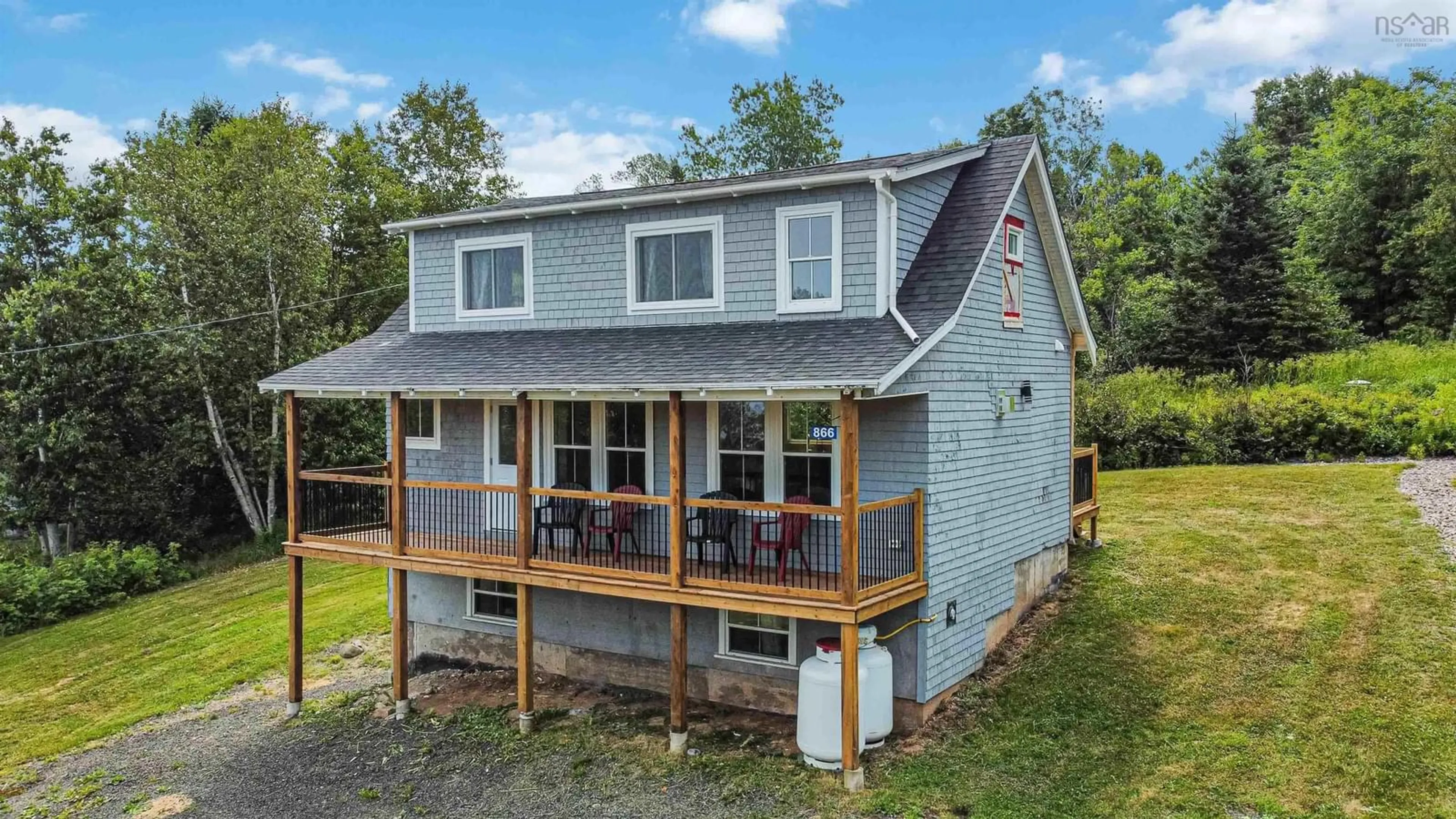 A pic from outside/outdoor area/front of a property/back of a property/a pic from drone, water/lake/river/ocean view for 866 Brinton Rd, Port Lorne Nova Scotia B0S 1R0