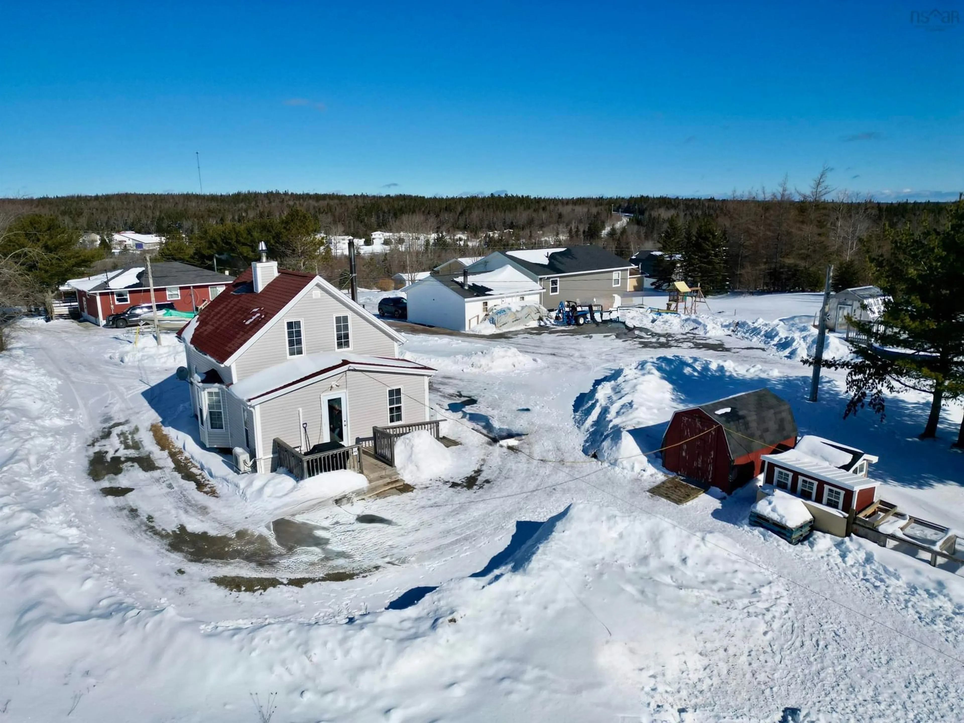 A pic from outside/outdoor area/front of a property/back of a property/a pic from drone, building for 85 Highway 320, Grande Anse Nova Scotia B0E 1V0