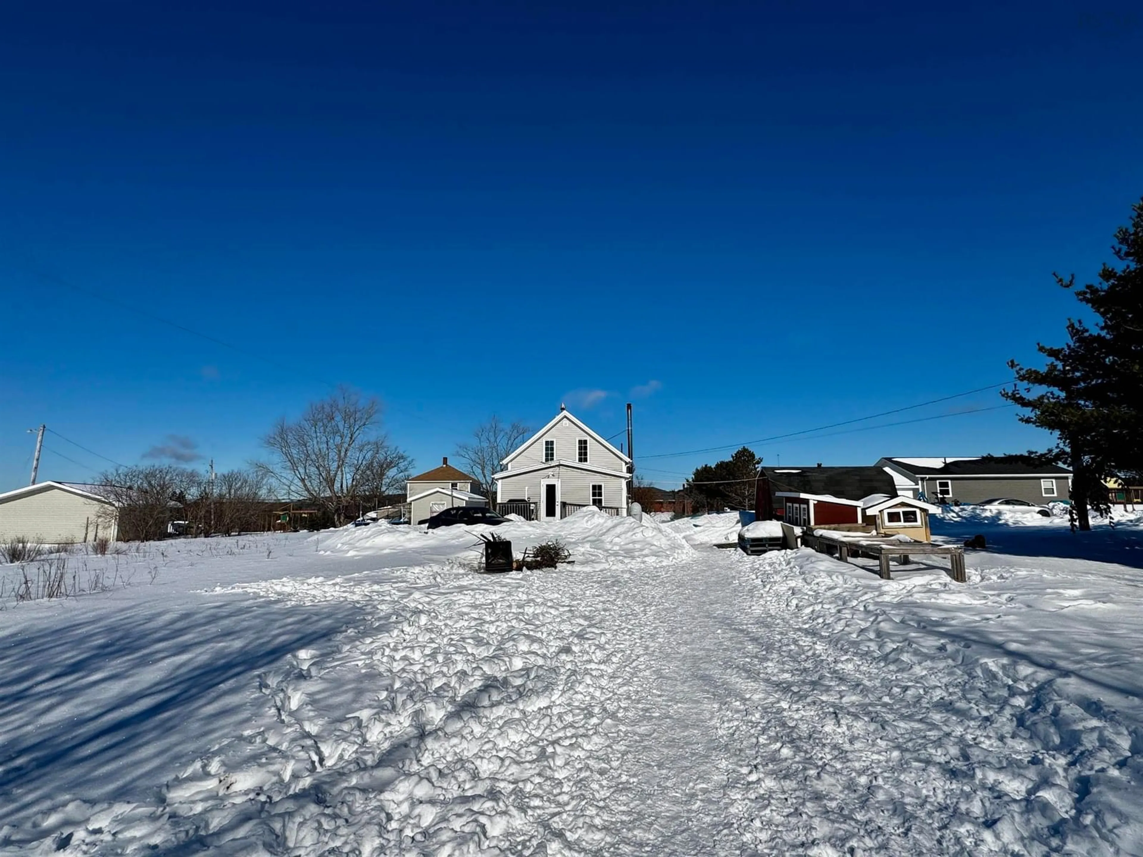 A pic from outside/outdoor area/front of a property/back of a property/a pic from drone, building for 85 Highway 320, Grande Anse Nova Scotia B0E 1V0