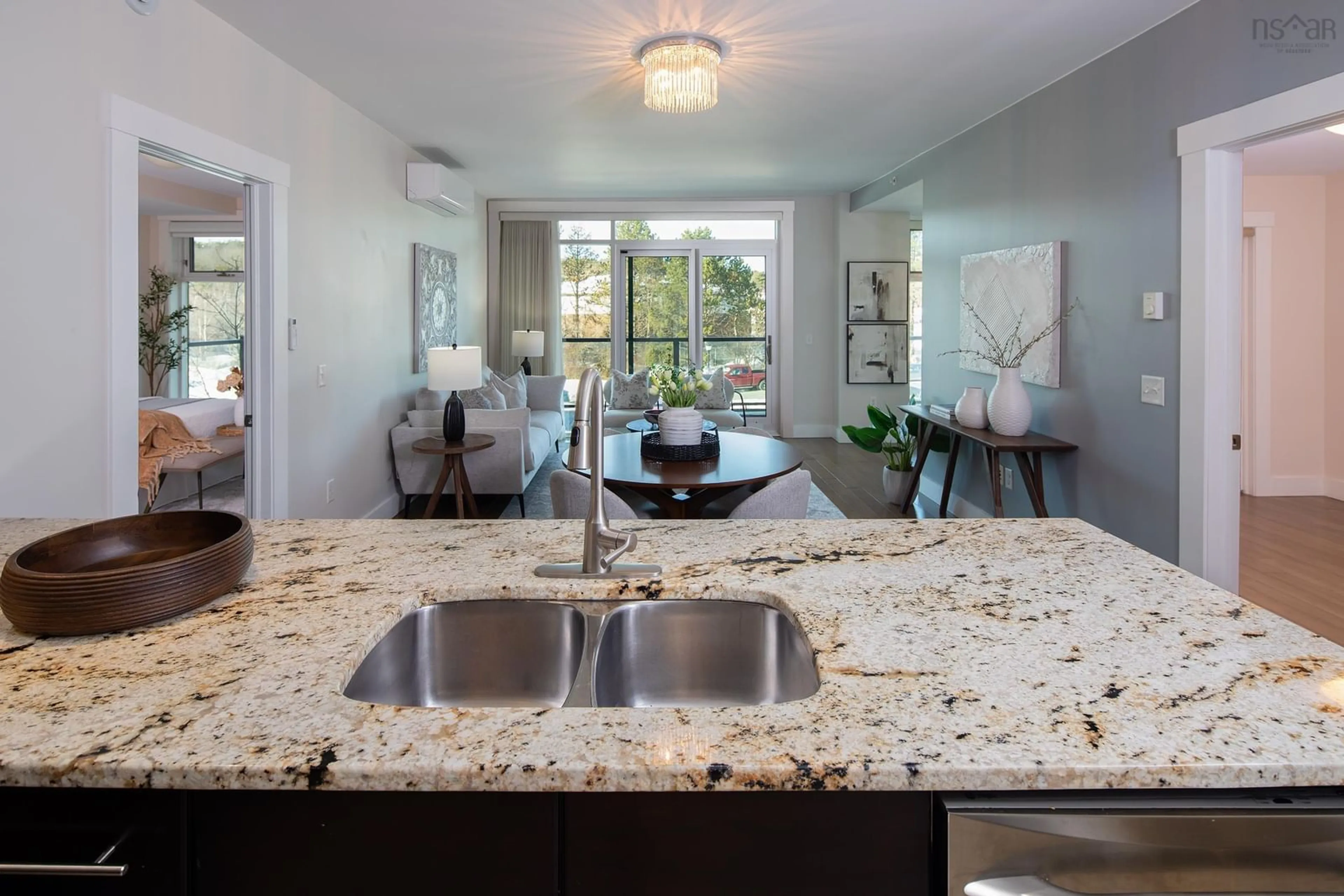 Open concept kitchen, ceramic/tile floor for 220 Waterfront Dr #208, Bedford Nova Scotia B4A 0H3