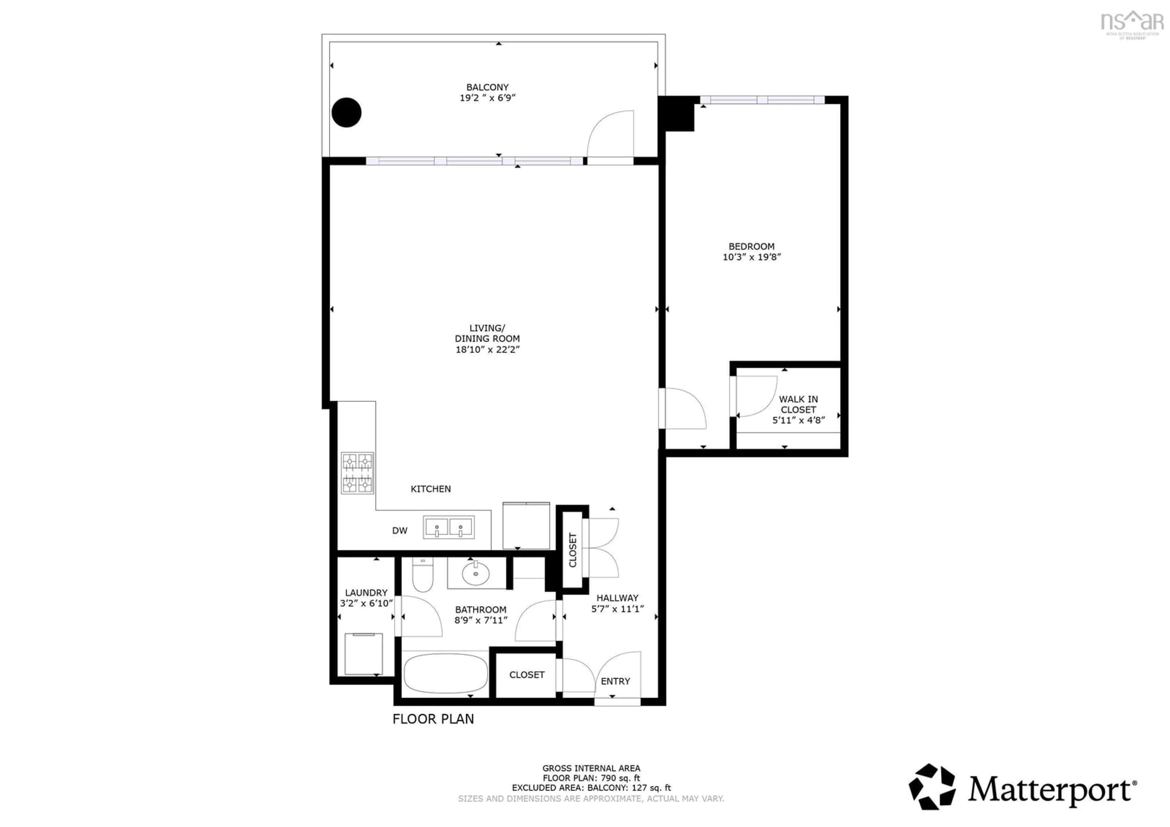 Floor plan for 15 Kings Wharf Pl #504, Dartmouth Nova Scotia B2Y 0C2