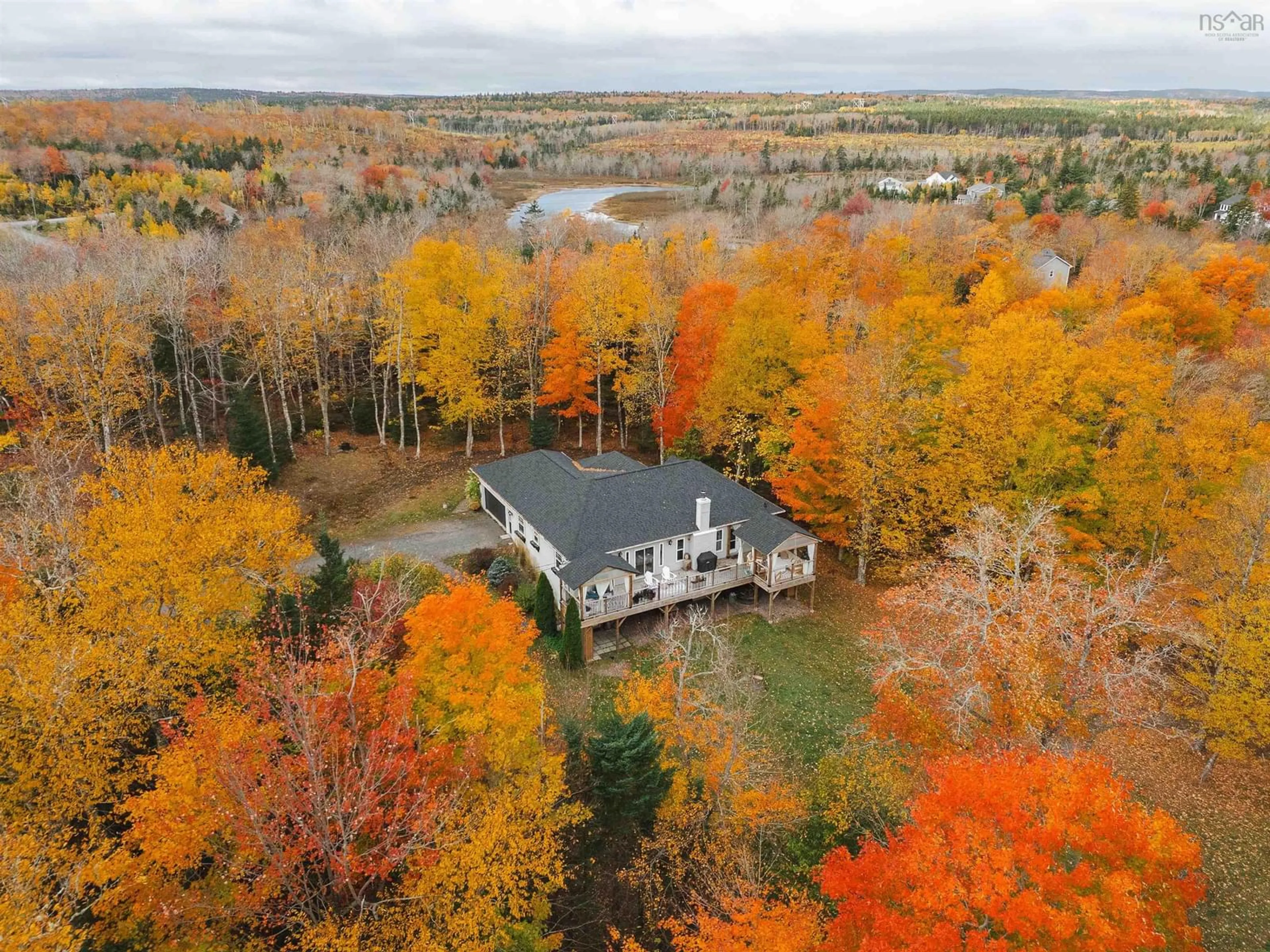 A pic from outside/outdoor area/front of a property/back of a property/a pic from drone, water/lake/river/ocean view for 390 Gleneagles Dr, Hammonds Plains Nova Scotia B4B 1V8