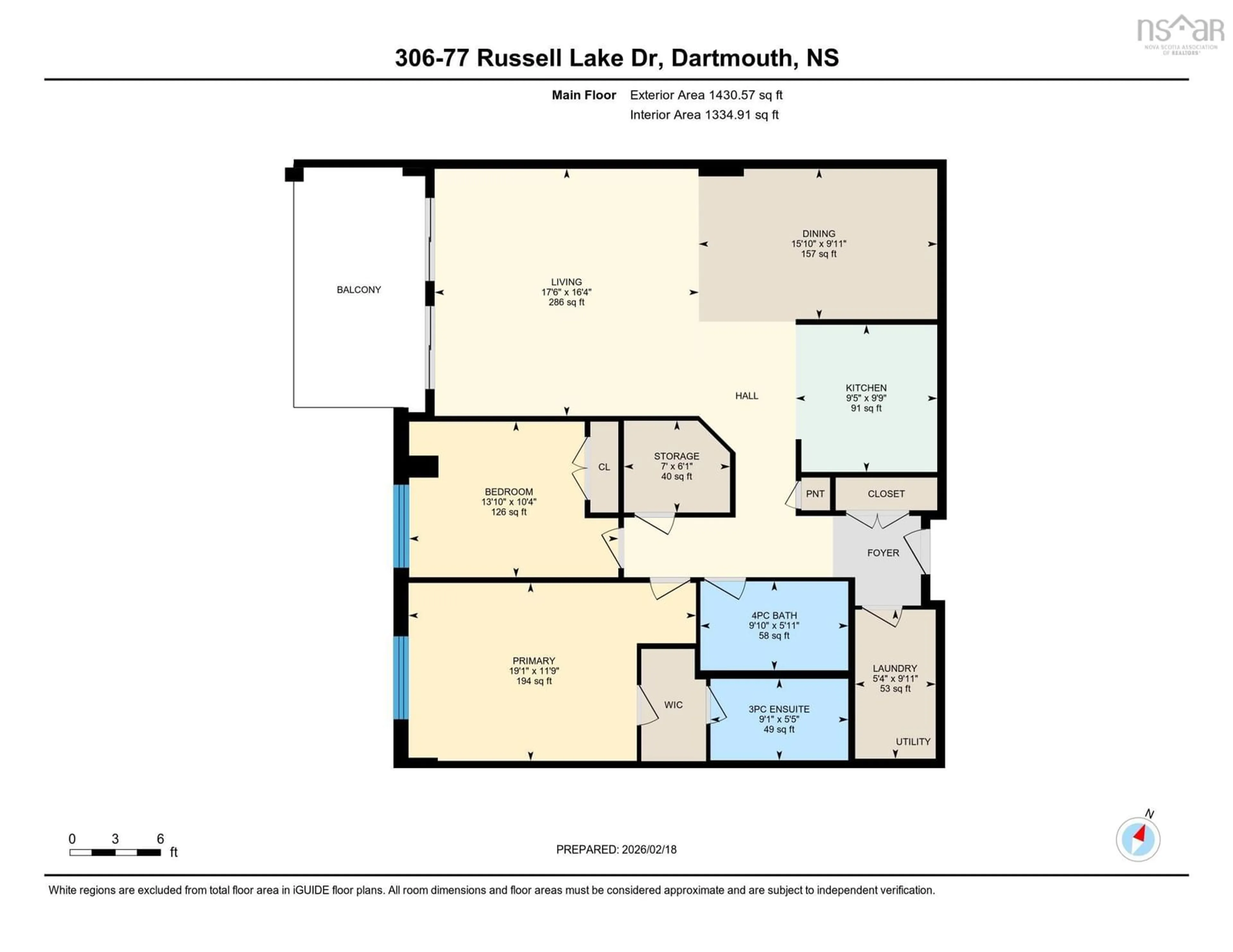Floor plan for 77 Russell Lake #306, Dartmouth Nova Scotia B2W 6R8