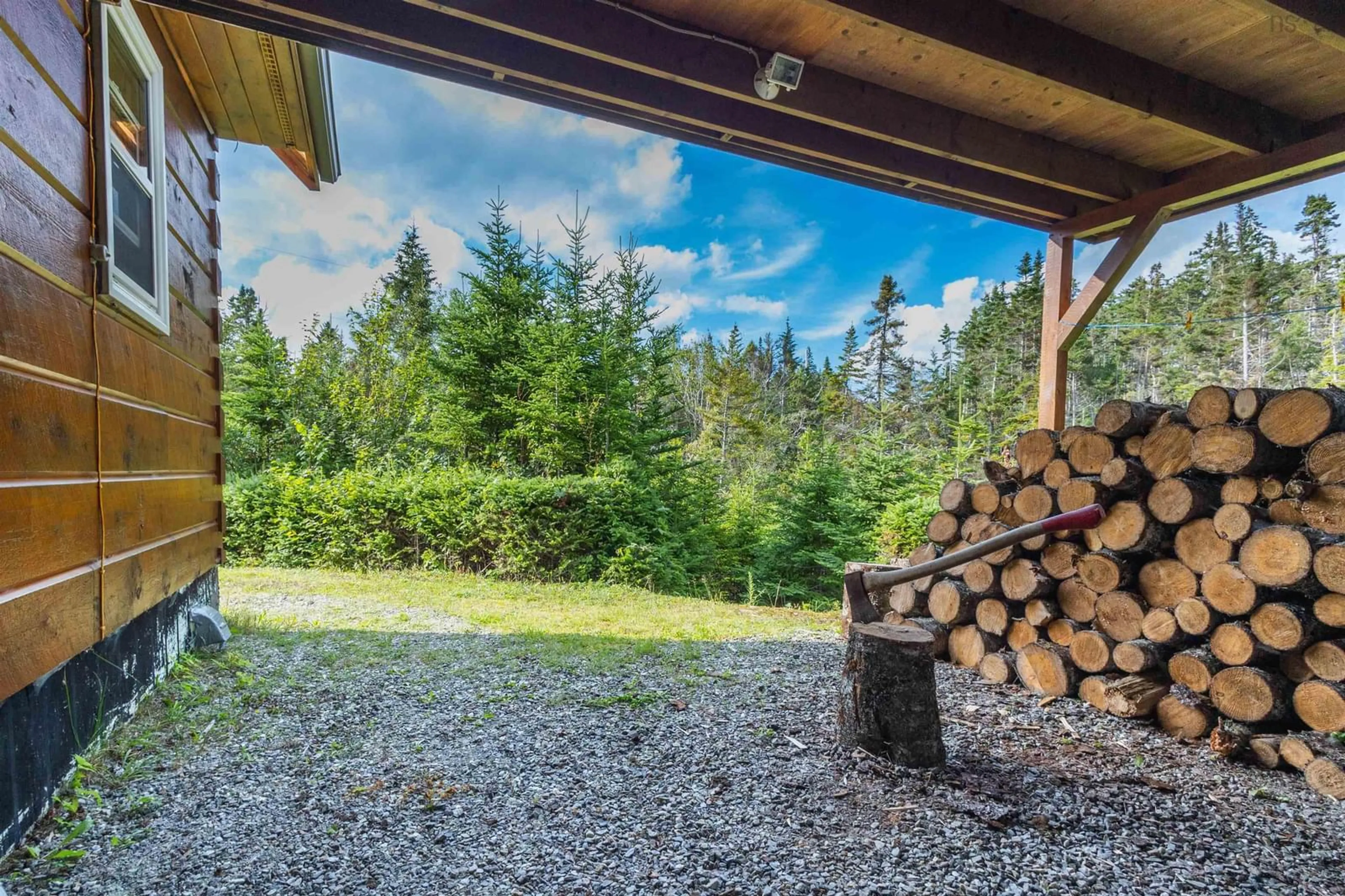 Patio, forest/trees view for 8132 Gabarus Hwy, Gabarus Nova Scotia B1K 2B1
