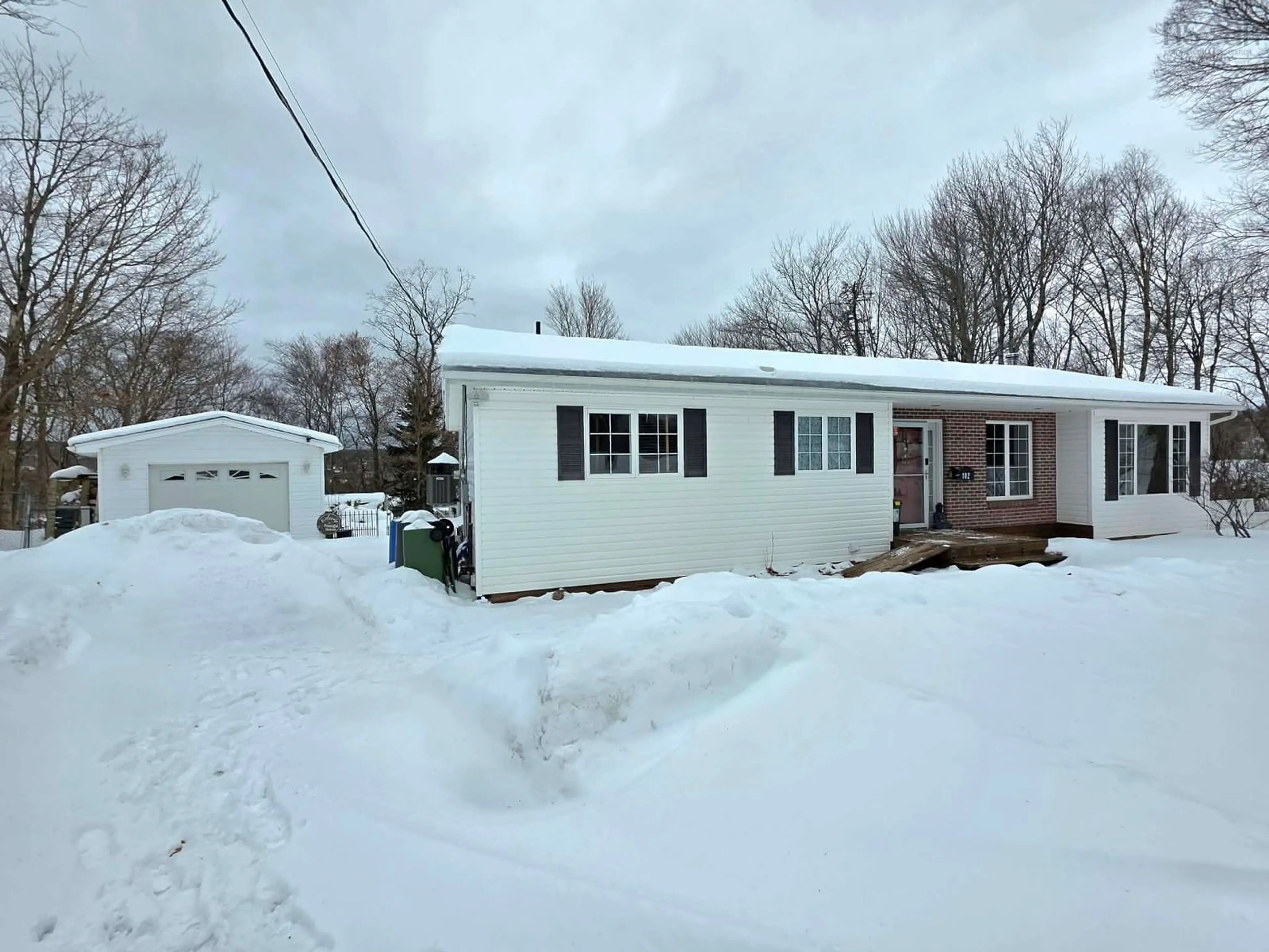 A pic from outside/outdoor area/front of a property/back of a property/a pic from drone, street for 102 Maple Blvd, Bible Hill Nova Scotia B2N 4N3