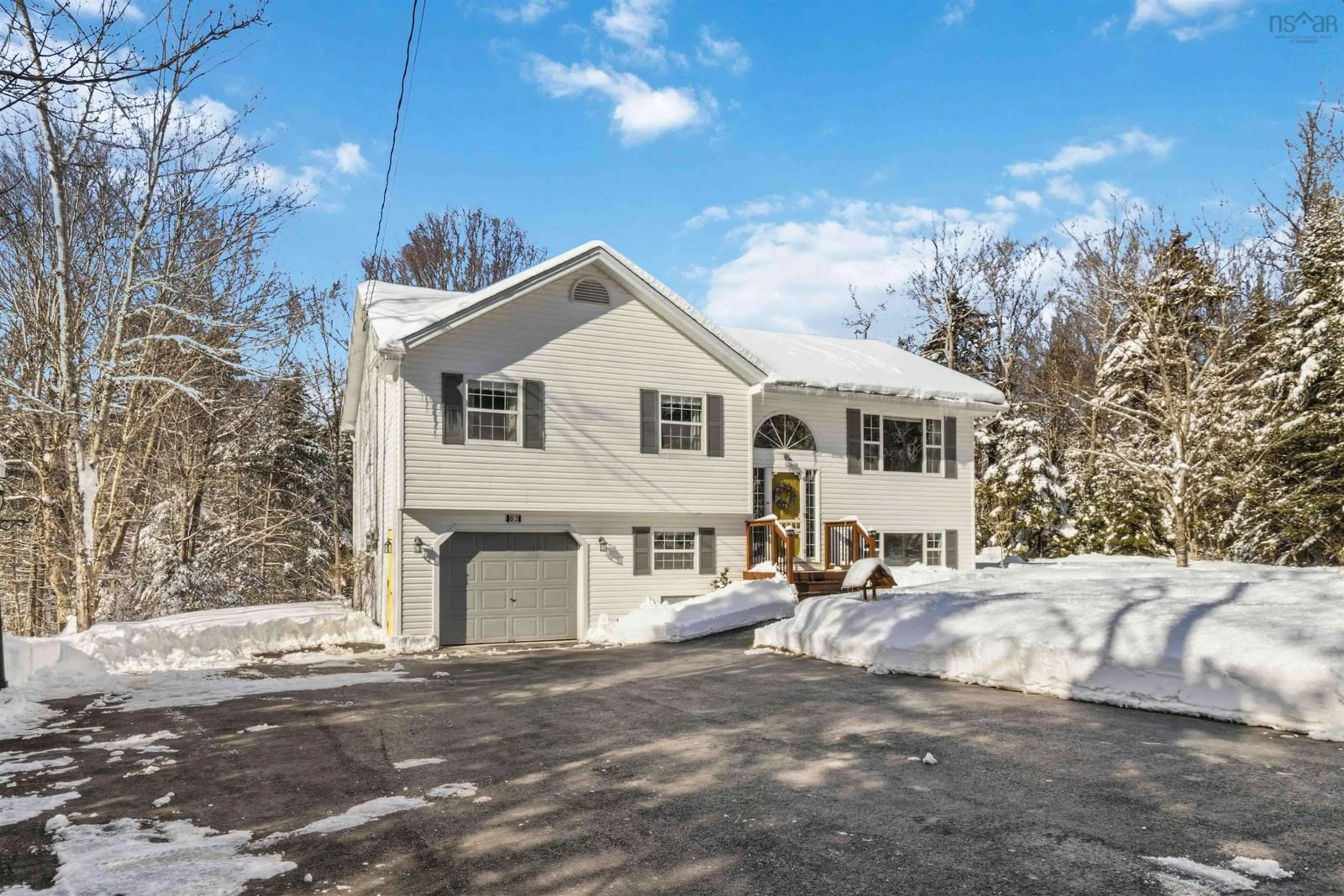 Home with vinyl exterior material, street for 83 Joan Dr, Beaver Bank Nova Scotia B4E 3J1