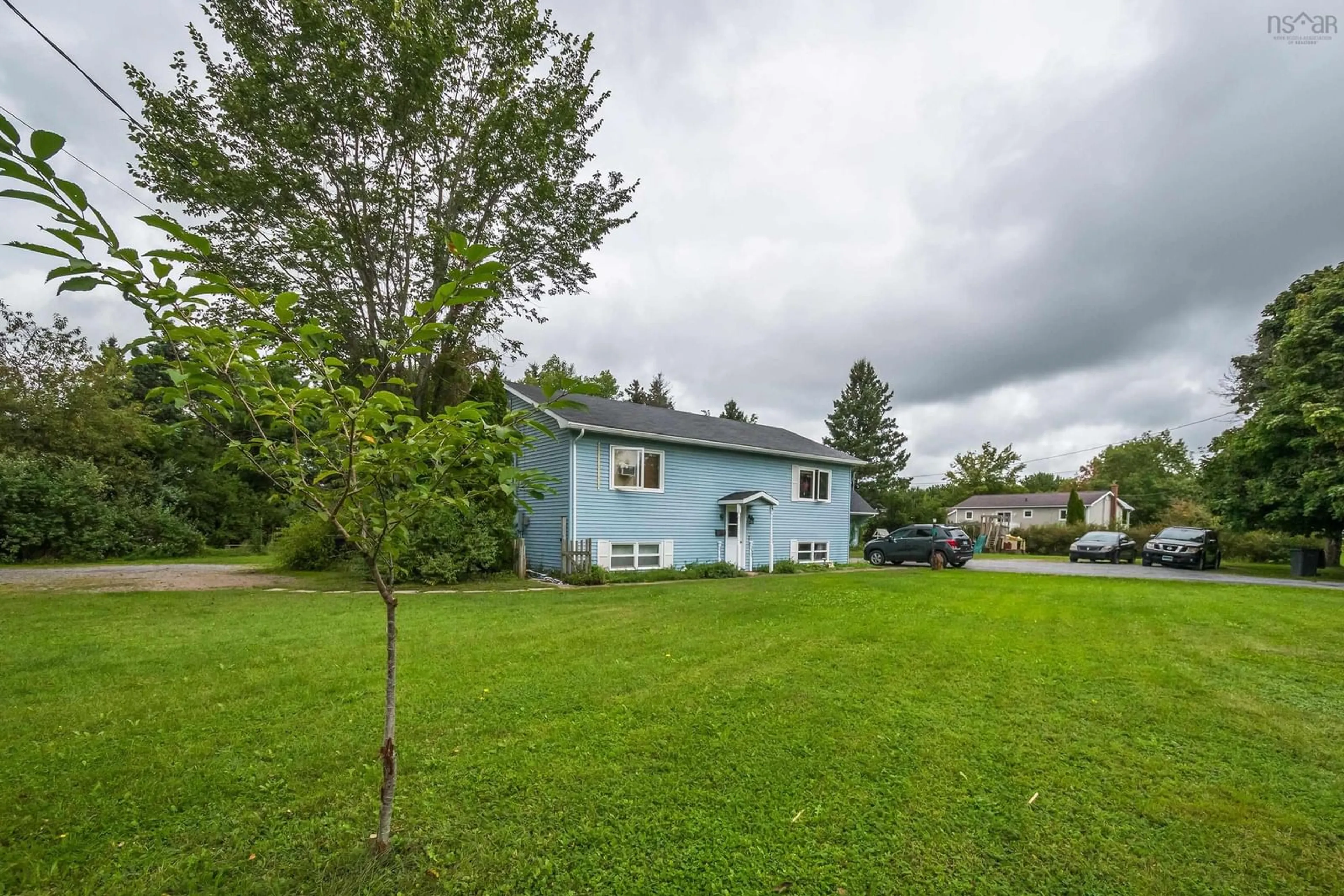A pic from outside/outdoor area/front of a property/back of a property/a pic from drone, water/lake/river/ocean view for 3 Lorcon Street, Nictaux Nova Scotia B0S 1P0