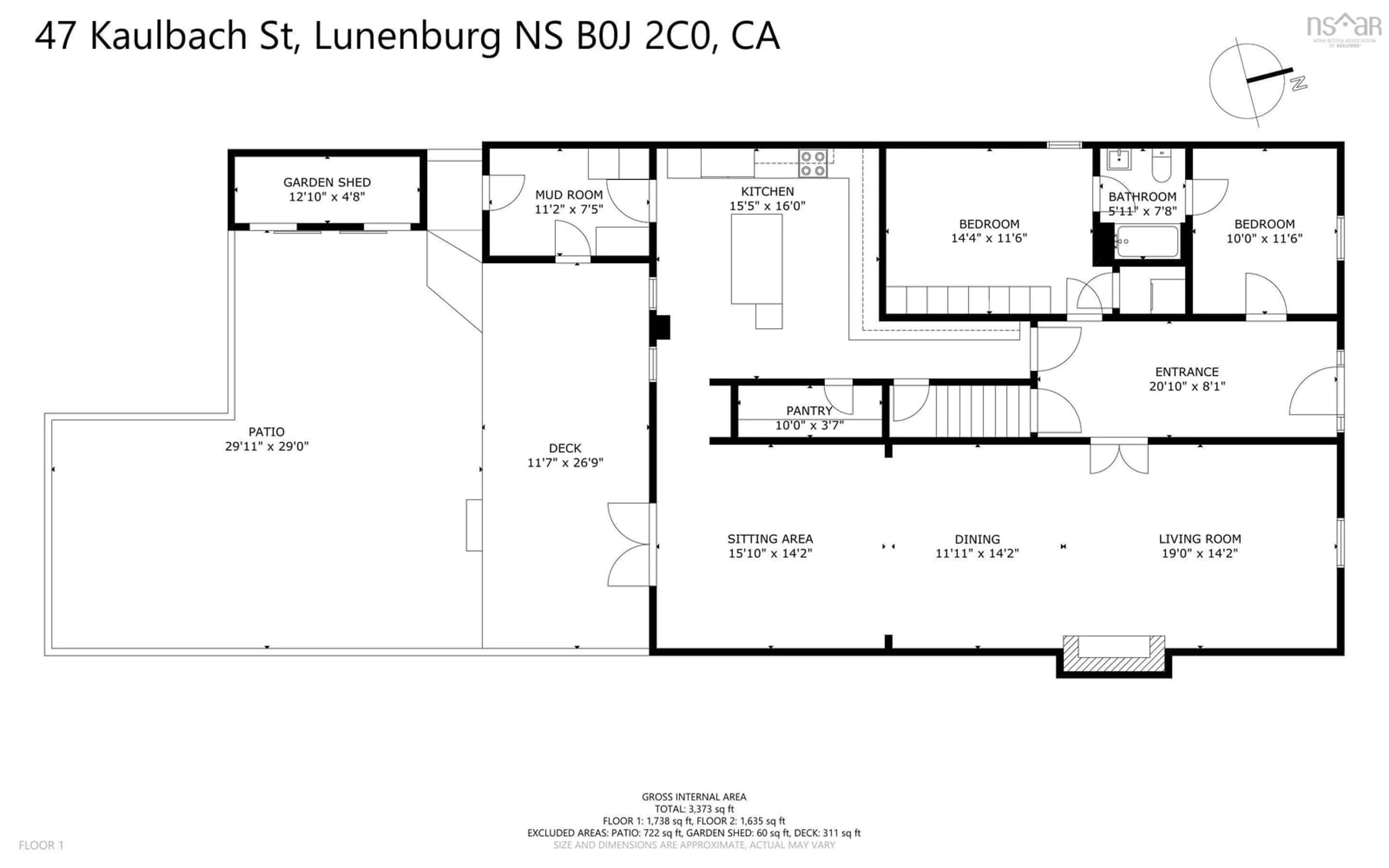 Floor plan for 47 Kaulbach St, Lunenburg Nova Scotia B0J 2C0