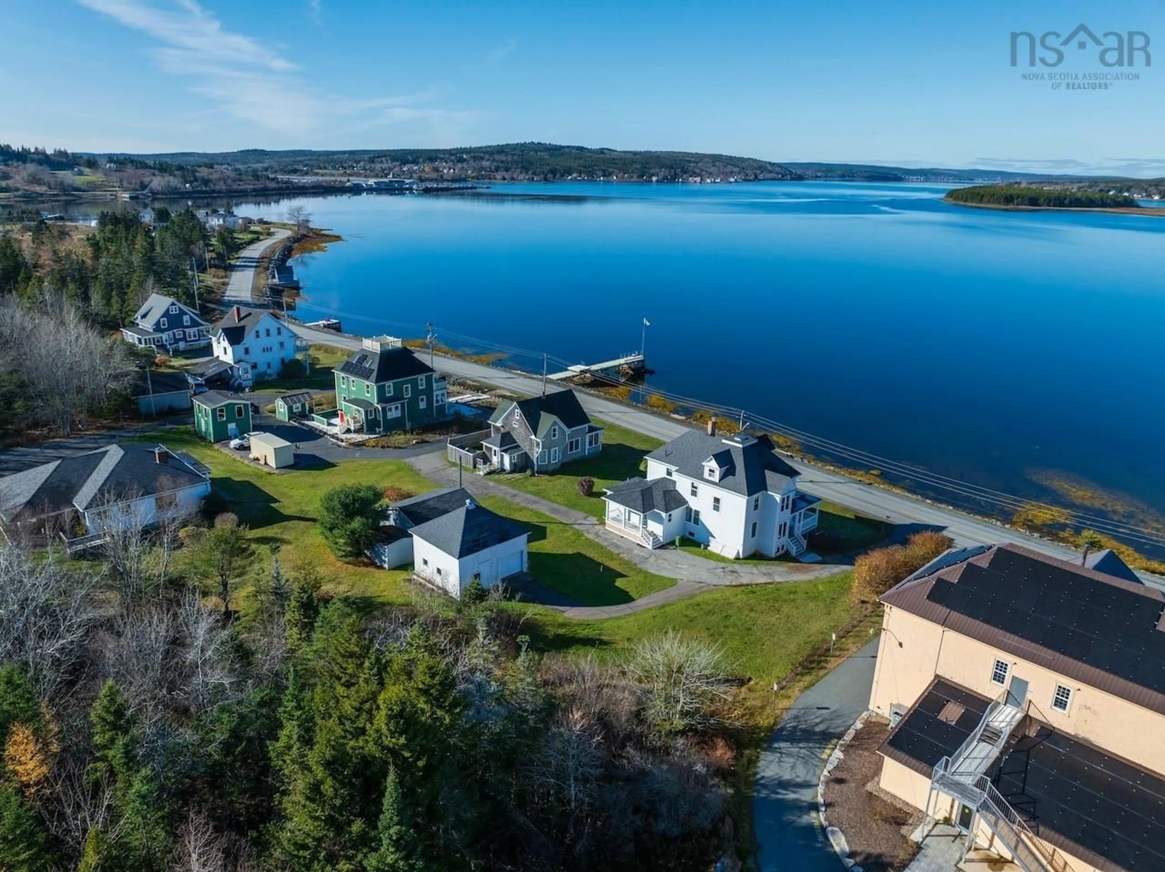 A pic from outside/outdoor area/front of a property/back of a property/a pic from drone, water/lake/river/ocean view for 85 Lower Lahave Rd, Riverport Nova Scotia B0J 2W0
