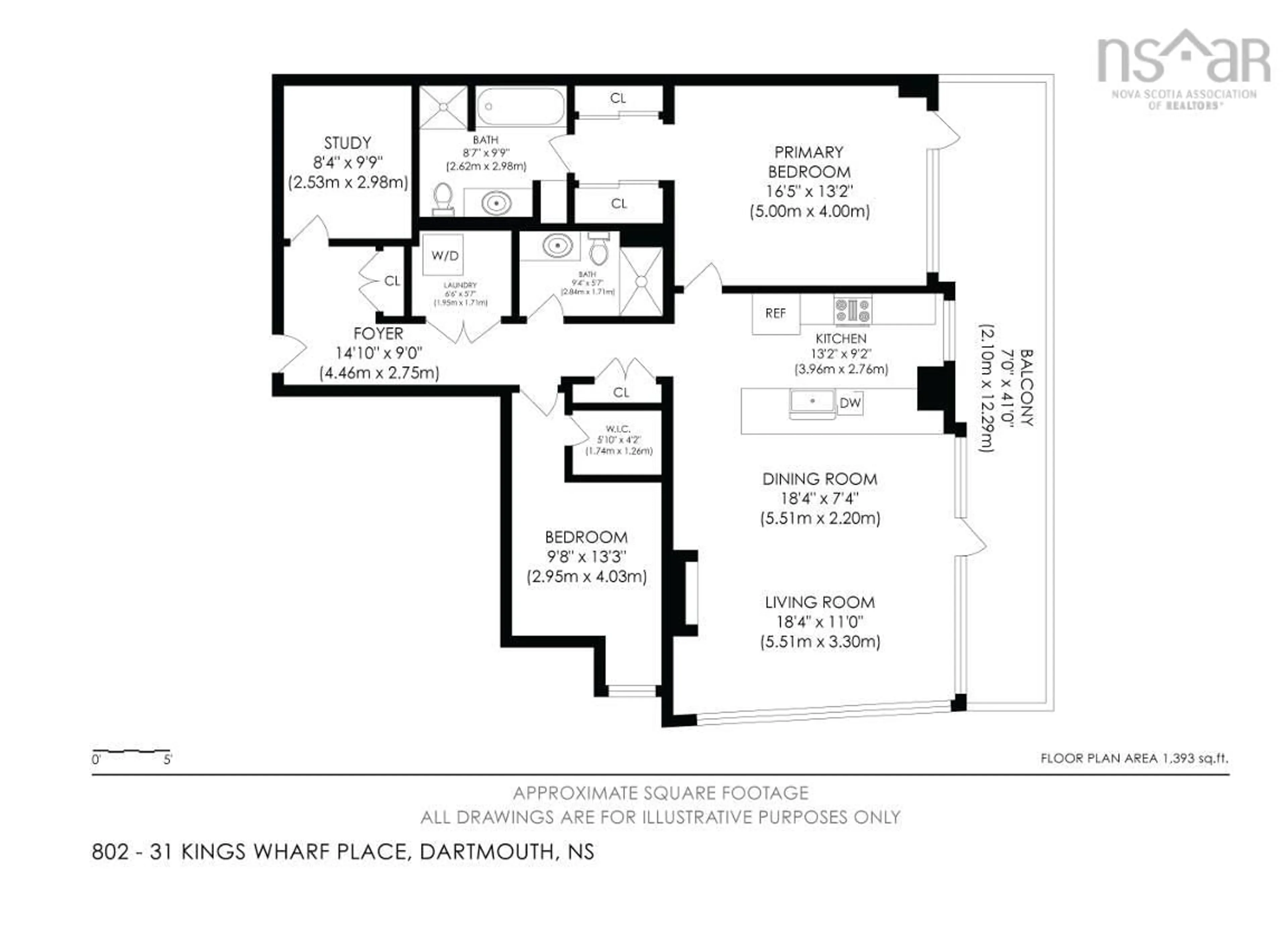 Floor plan for 31 Kings Wharf Pl #802, Dartmouth Nova Scotia B2Y 0C1