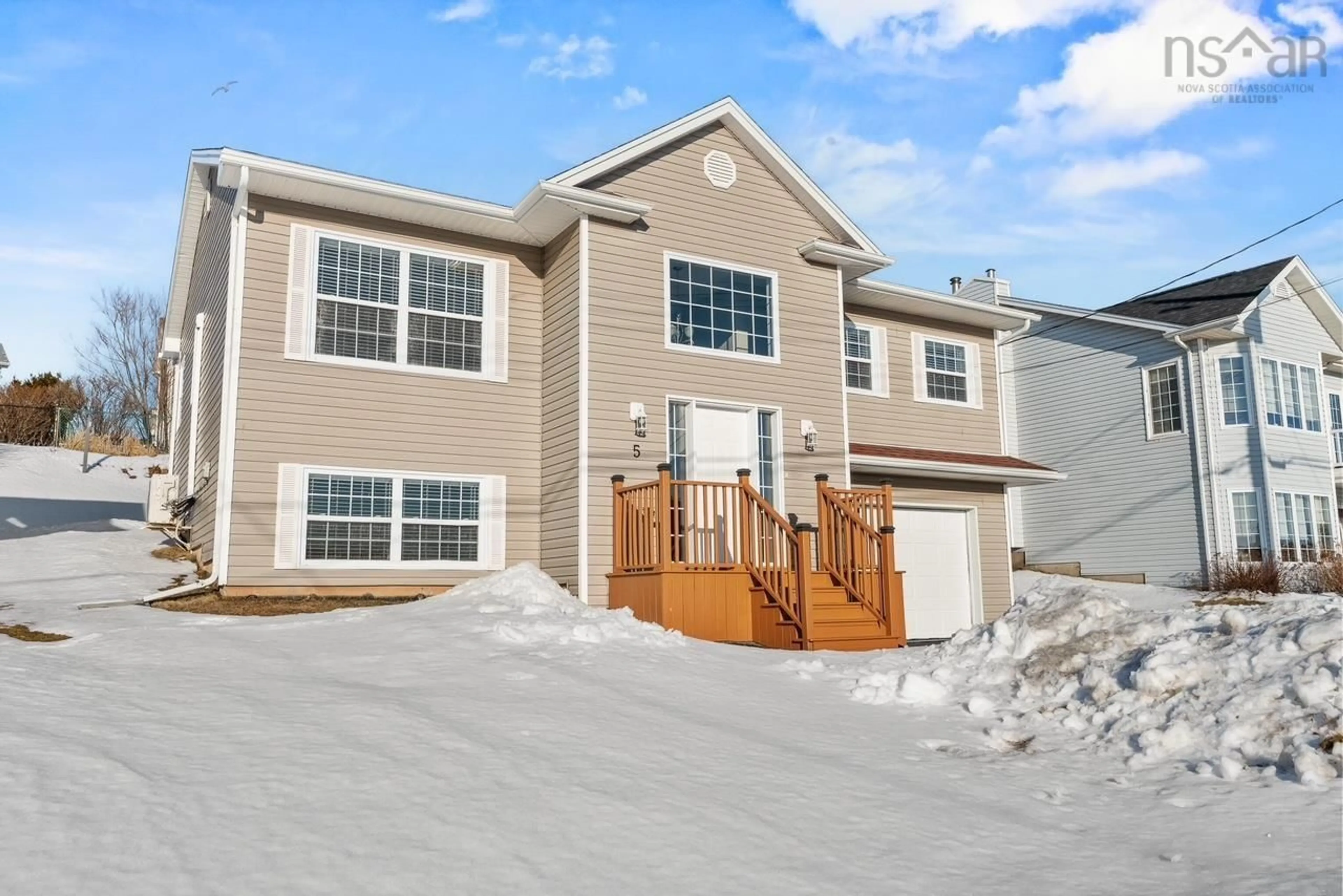 Home with vinyl exterior material, street for 5 Kiel Crt, Eastern Passage Nova Scotia B3G 1R3