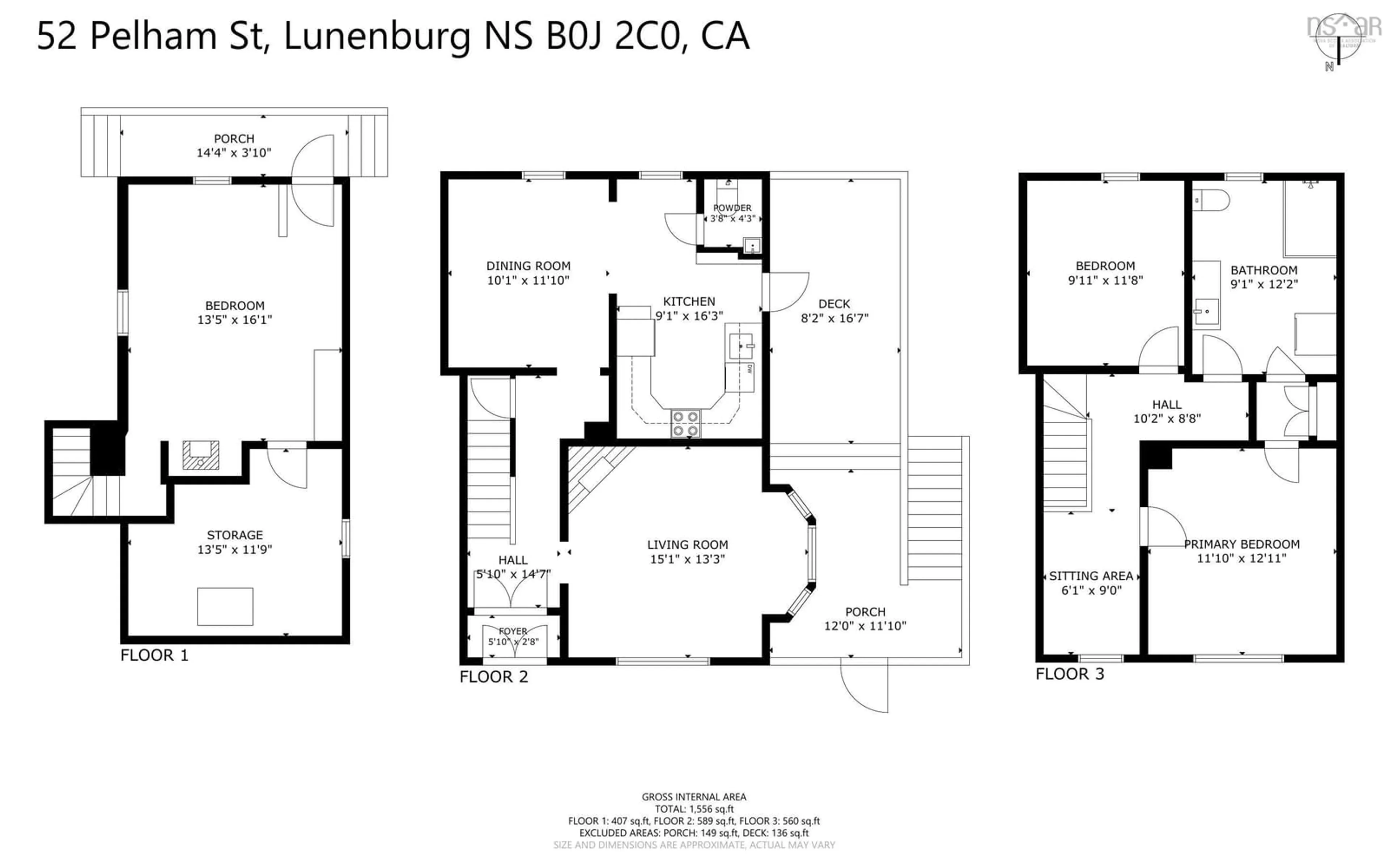 Floor plan for 52 Pelham St, Lunenburg Nova Scotia B0J 2C0