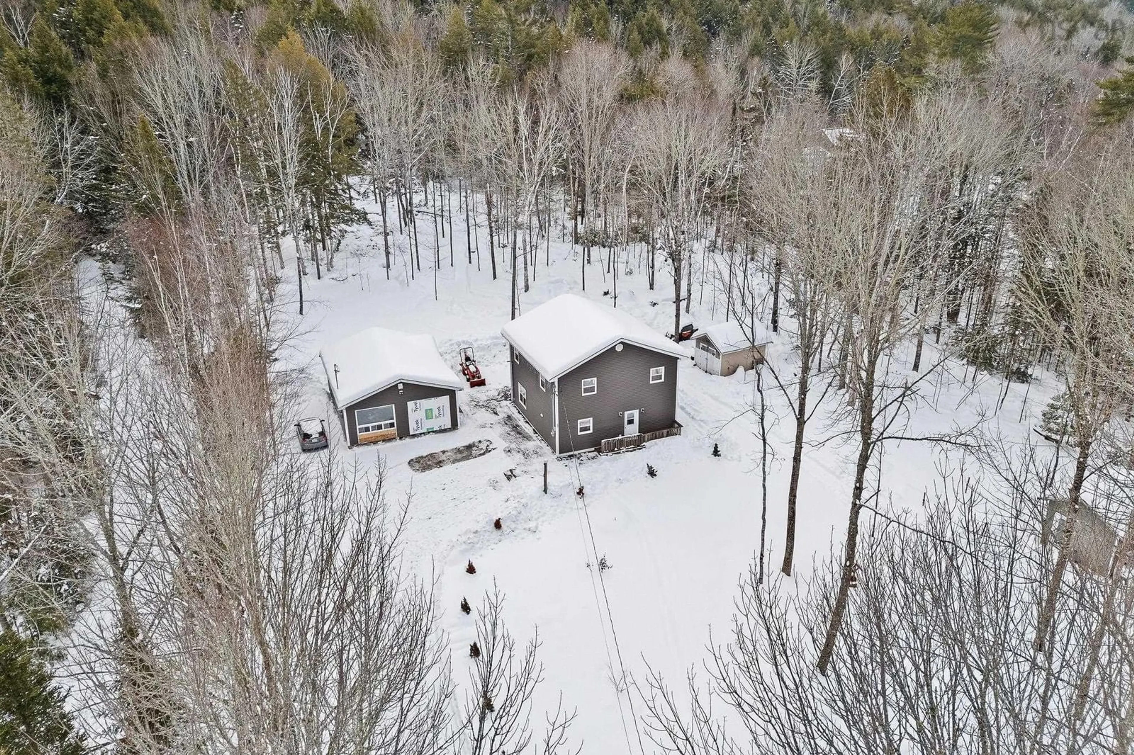 A pic from outside/outdoor area/front of a property/back of a property/a pic from drone, forest/trees view for 309 Ashland Rd, Martock Nova Scotia B0N 2T0