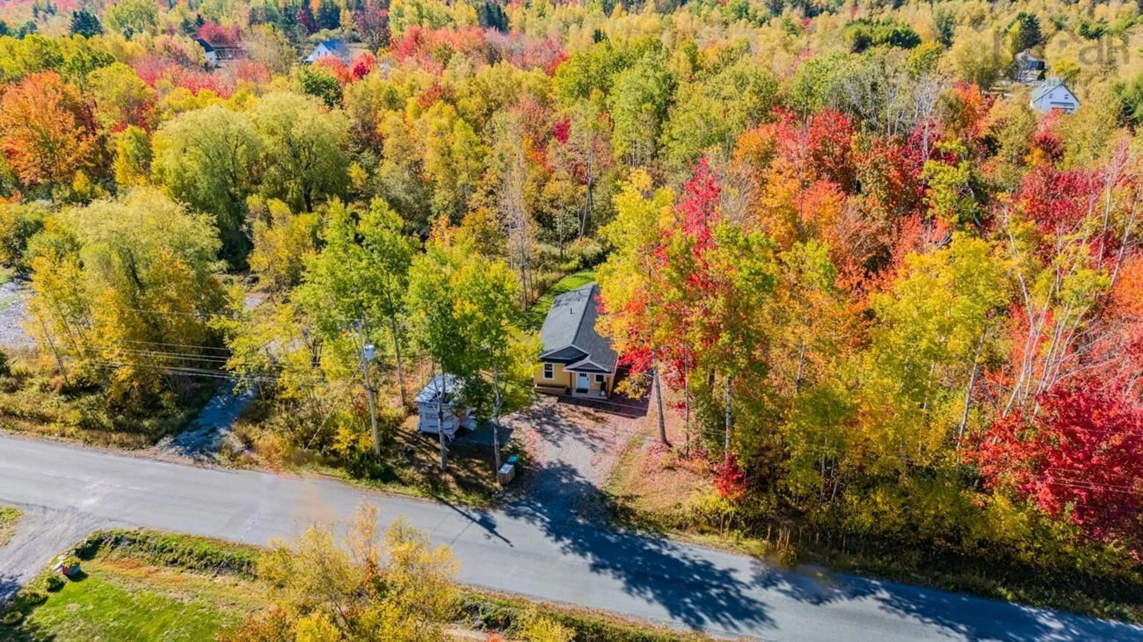 A pic from outside/outdoor area/front of a property/back of a property/a pic from drone, forest/trees view for 69 Ocean Beach Rd, Bramber Nova Scotia B0N 2R0