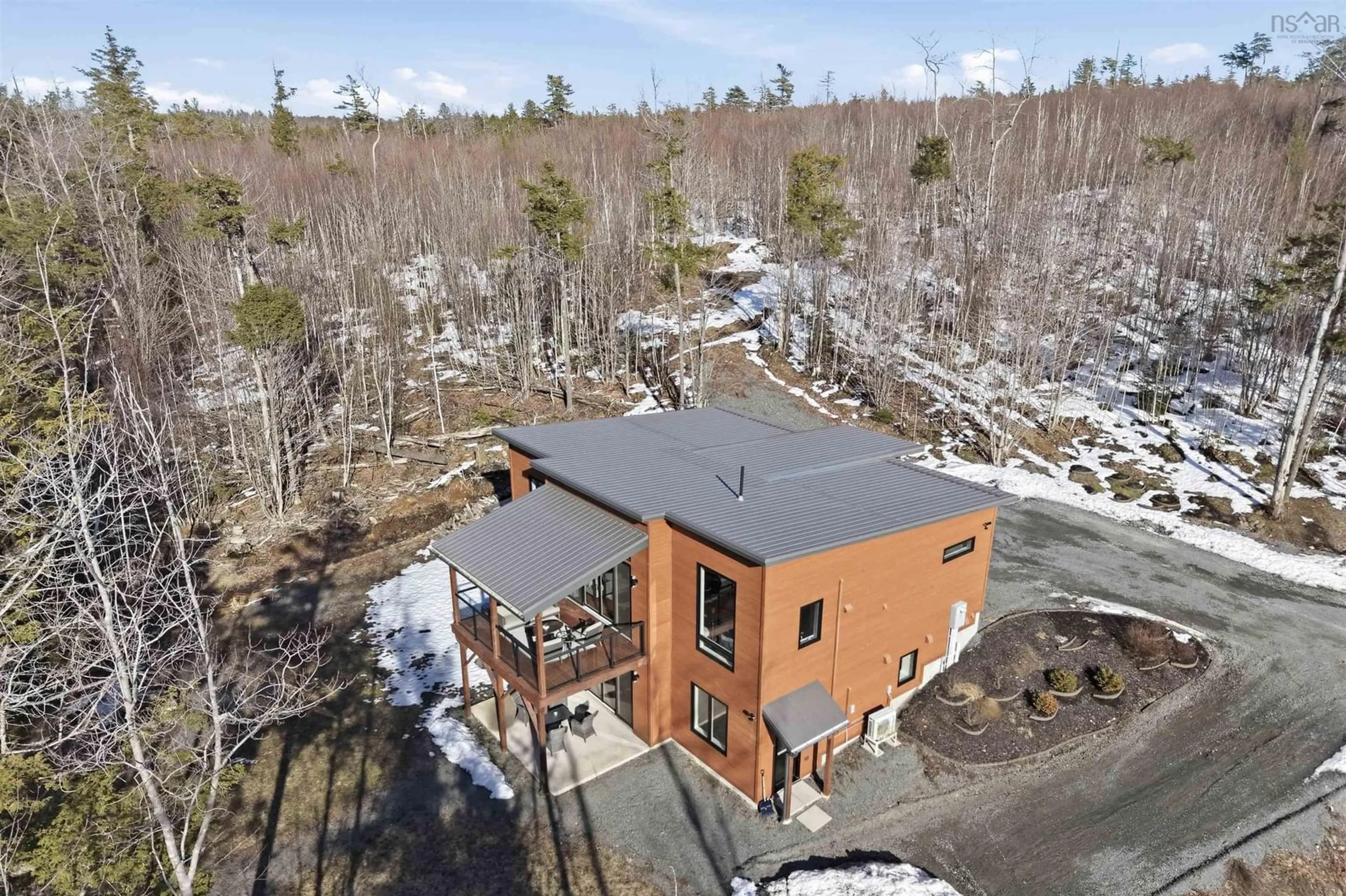 A pic from outside/outdoor area/front of a property/back of a property/a pic from drone, unknown for 4938/4940 Highway 2, Grand Lake Nova Scotia B2T 0S5