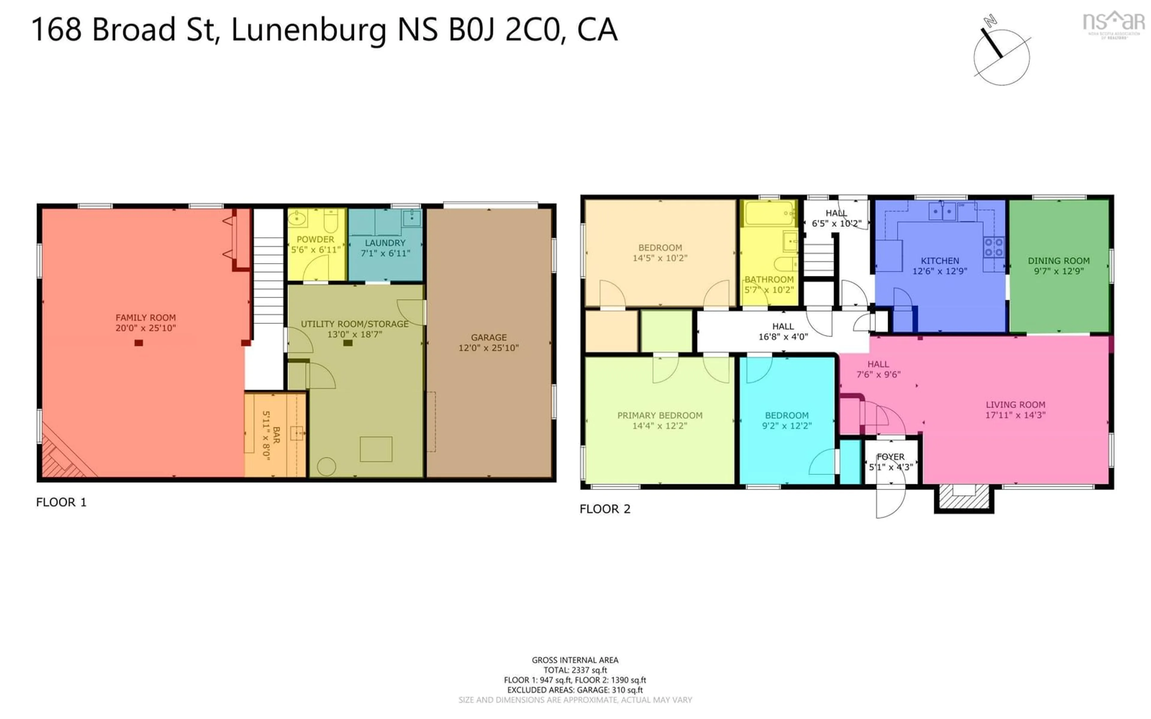 Floor plan for 168 Broad St, Lunenburg Nova Scotia B0J 2C0