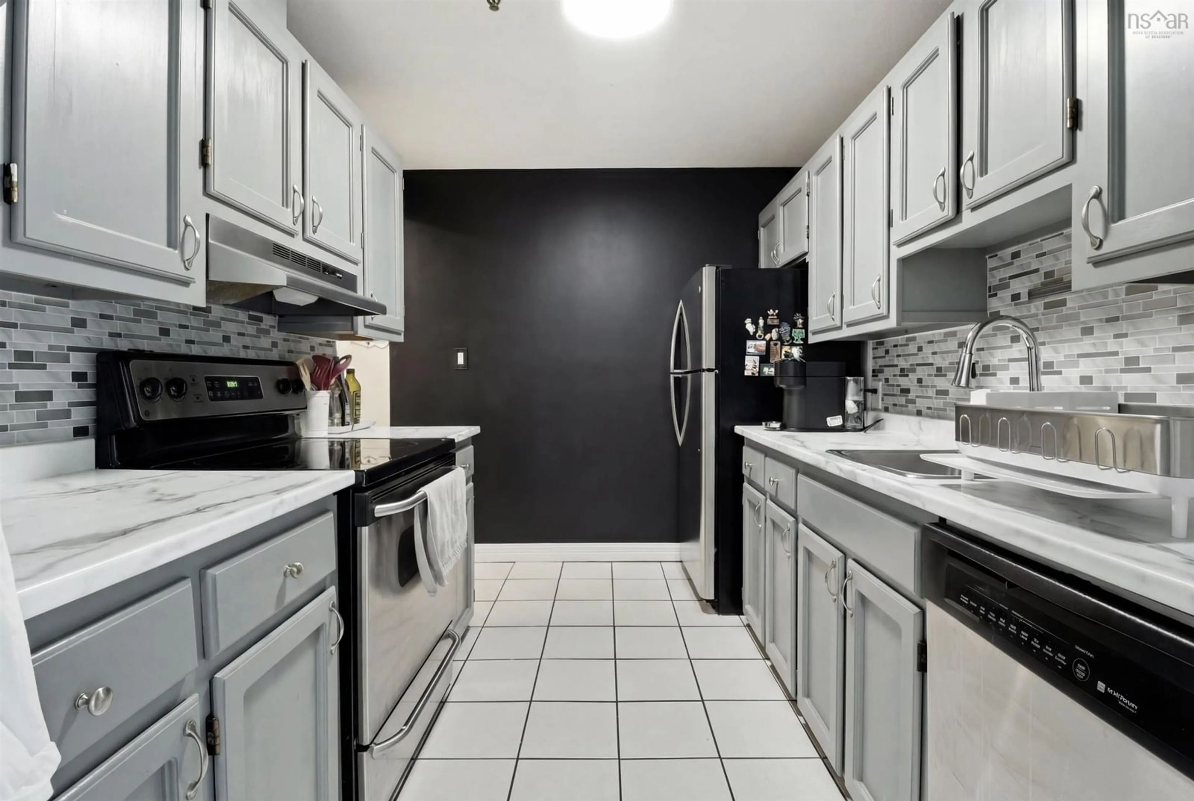 Standard kitchen, ceramic/tile floor for 32 Veronica Dr #303, Halifax Nova Scotia B3M 3V3