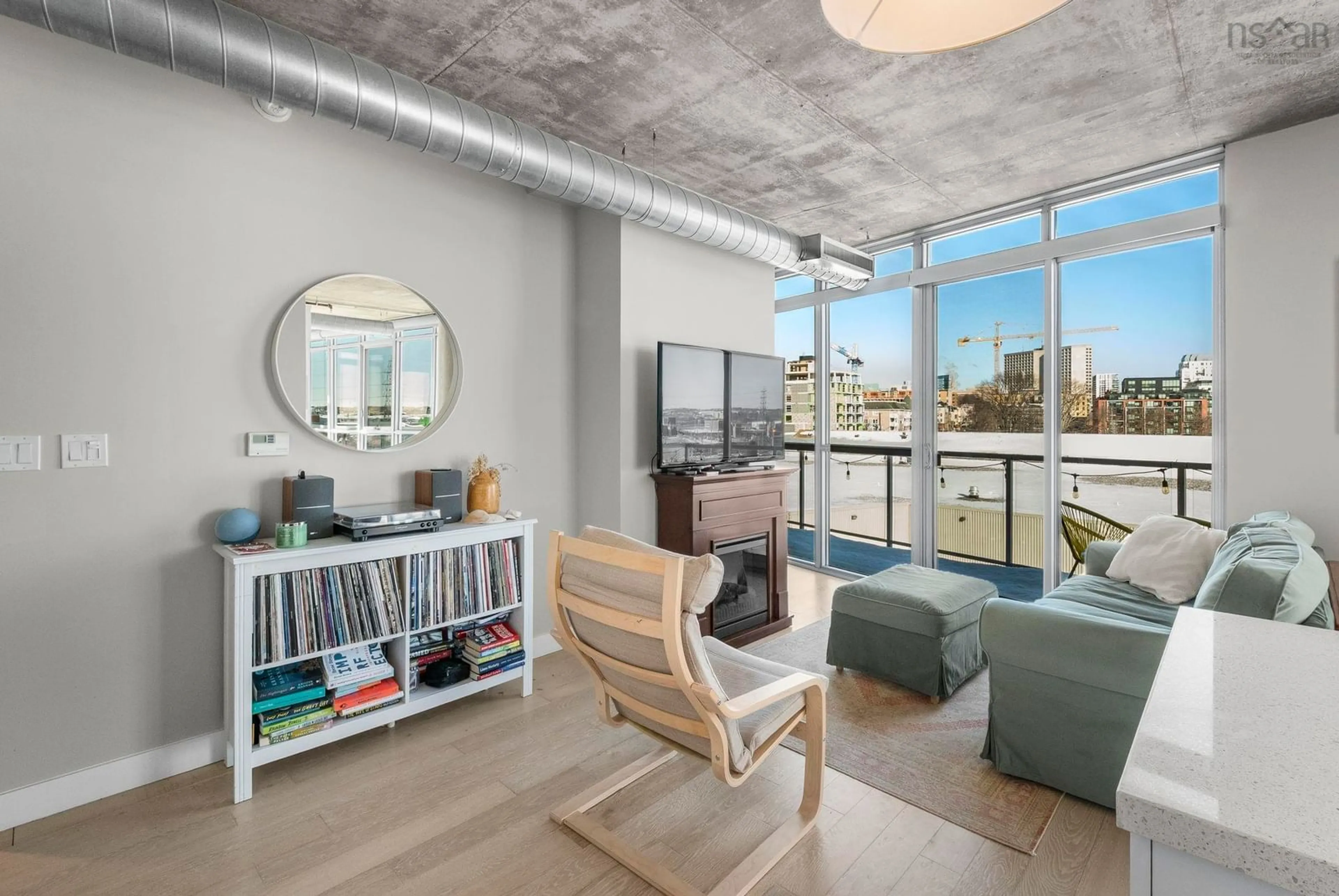 Living room with furniture, cement floor for 1065 Barrington St #508, Halifax Nova Scotia B3H 0B7