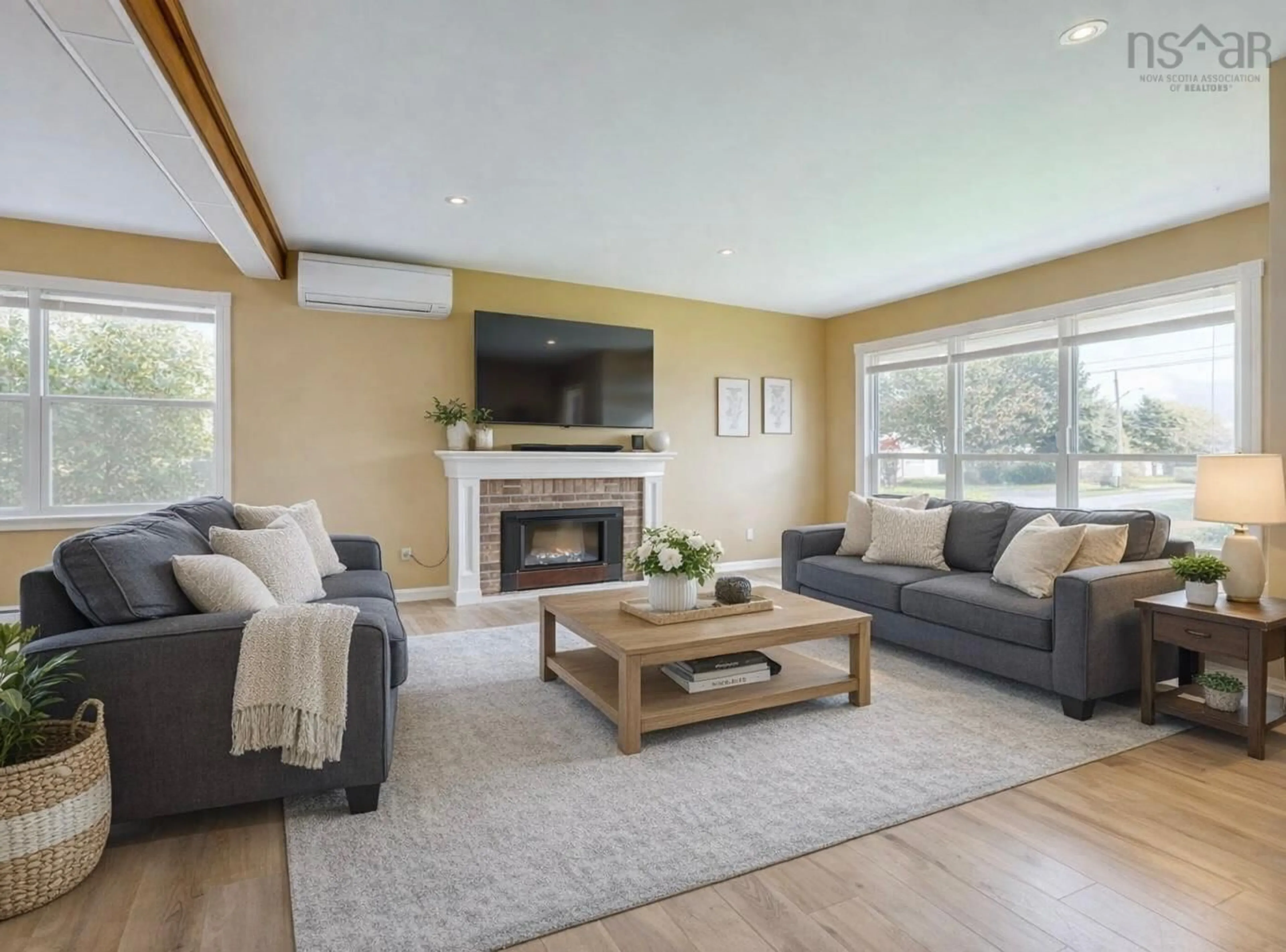 Living room with furniture, wood/laminate floor for 98 Mclean St, Truro Nova Scotia B2N 4W3