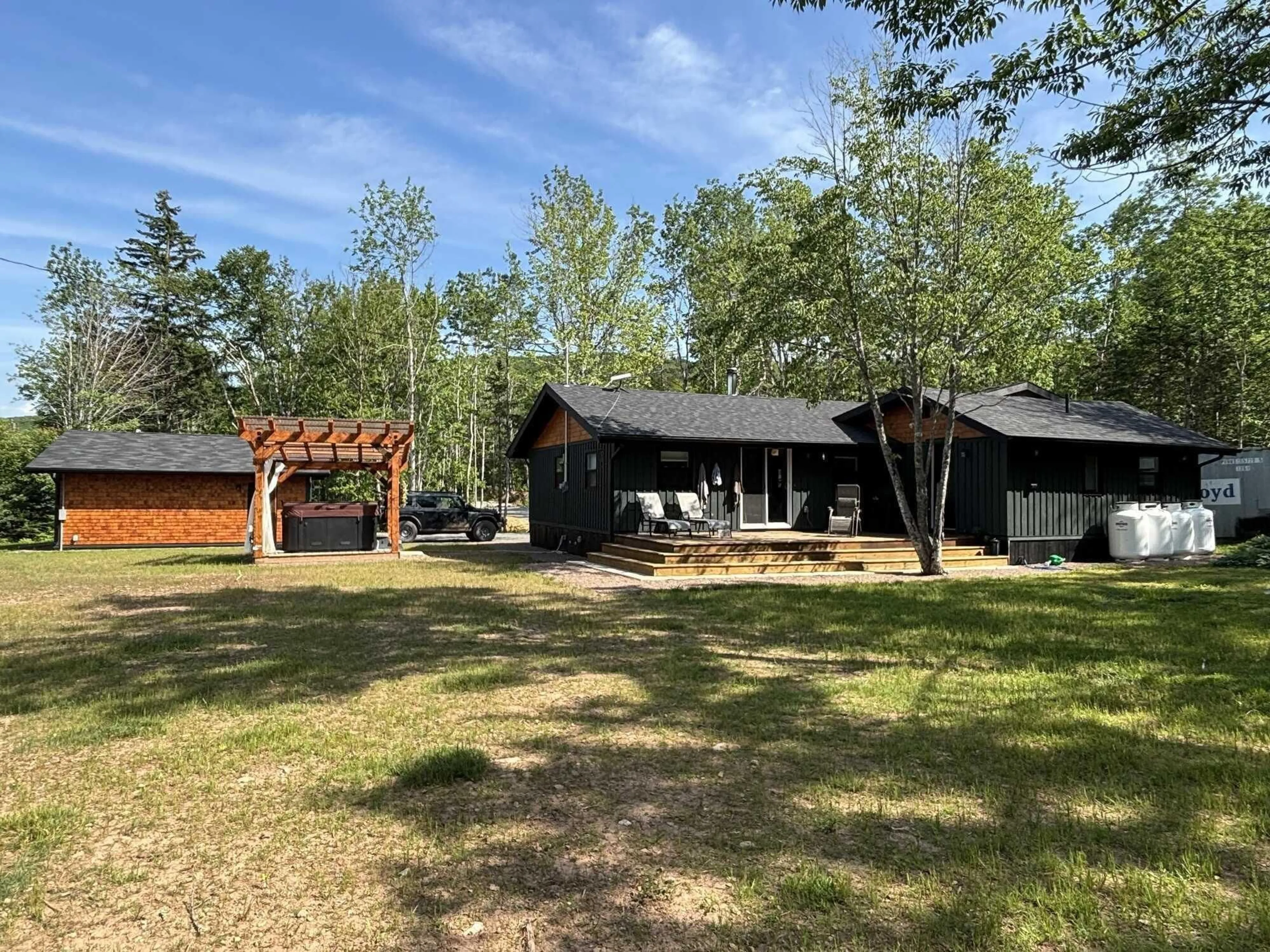 A pic from outside/outdoor area/front of a property/back of a property/a pic from drone, forest/trees view for 556 Valley Rd, Westchester Station Nova Scotia B0M 0A4