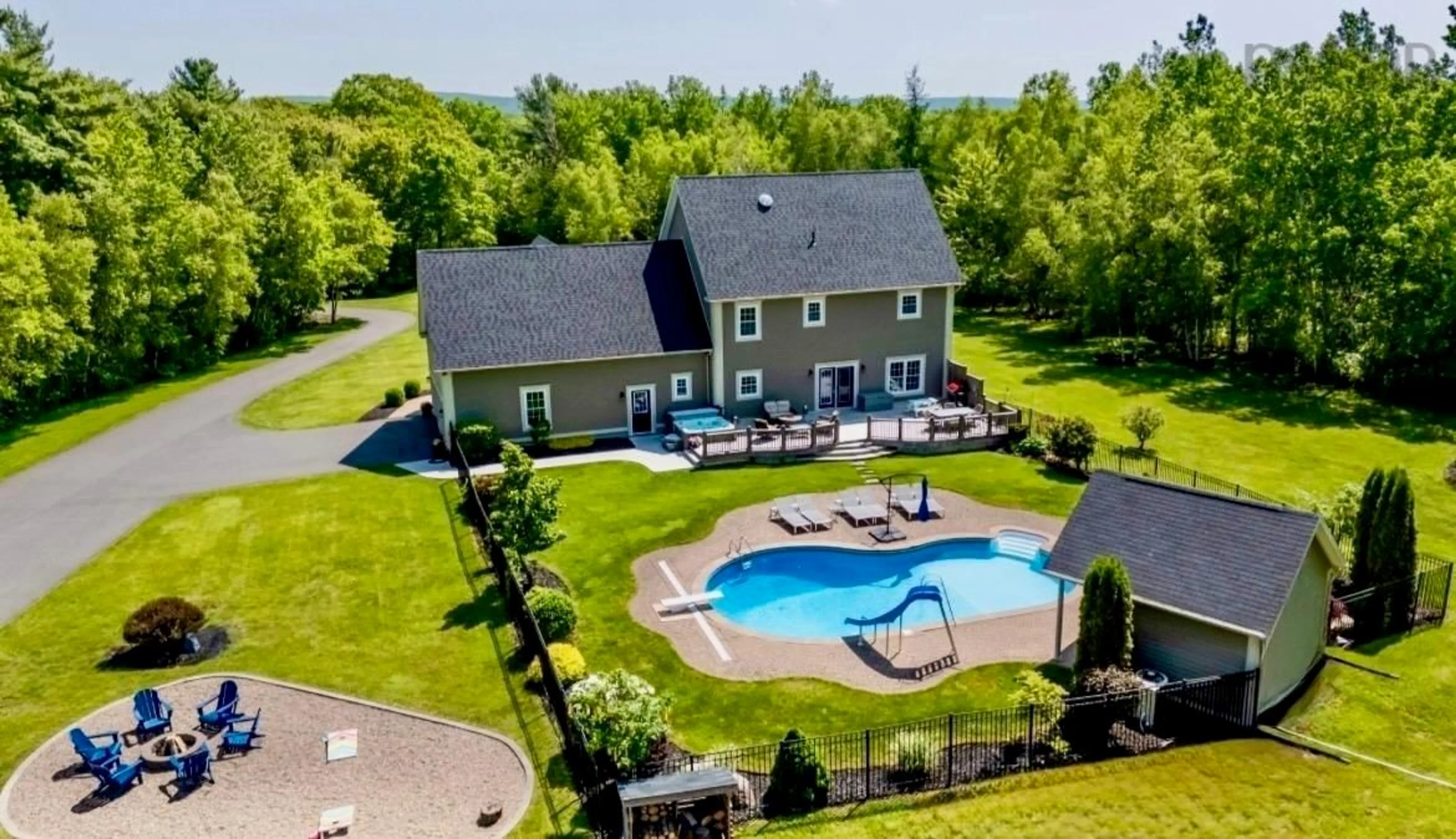 A pic from outside/outdoor area/front of a property/back of a property/a pic from drone, water/lake/river/ocean view for 13697 Highway 1, Wilmot Nova Scotia B0P 1W0