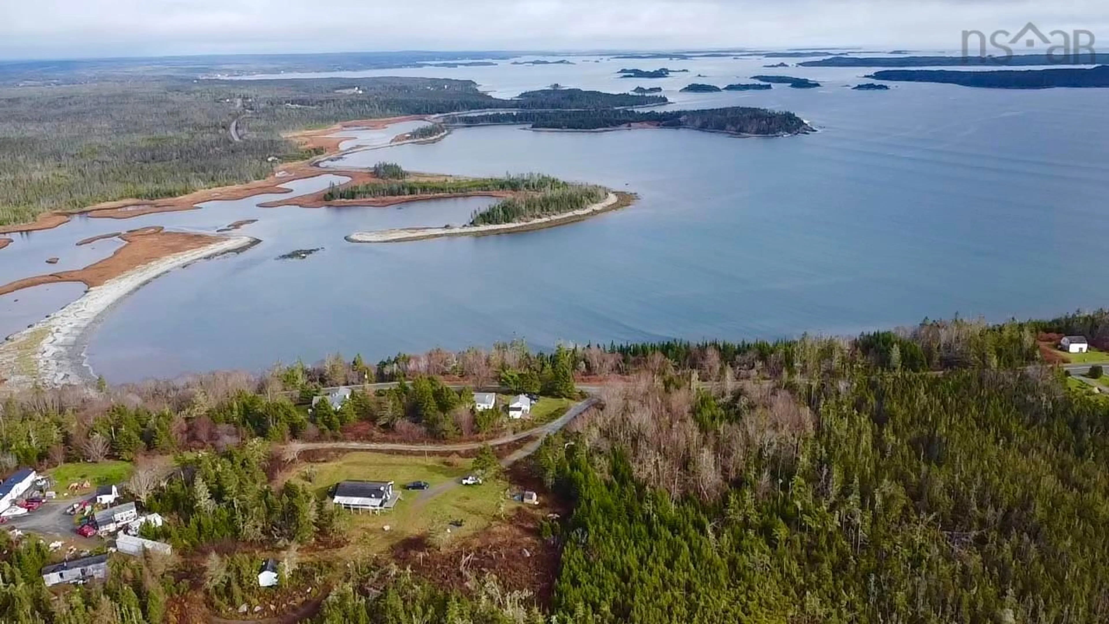A pic from outside/outdoor area/front of a property/back of a property/a pic from drone, water/lake/river/ocean view for 2510 West Ship Harbour Crossroads, Owls Head Nova Scotia B0J 2L0
