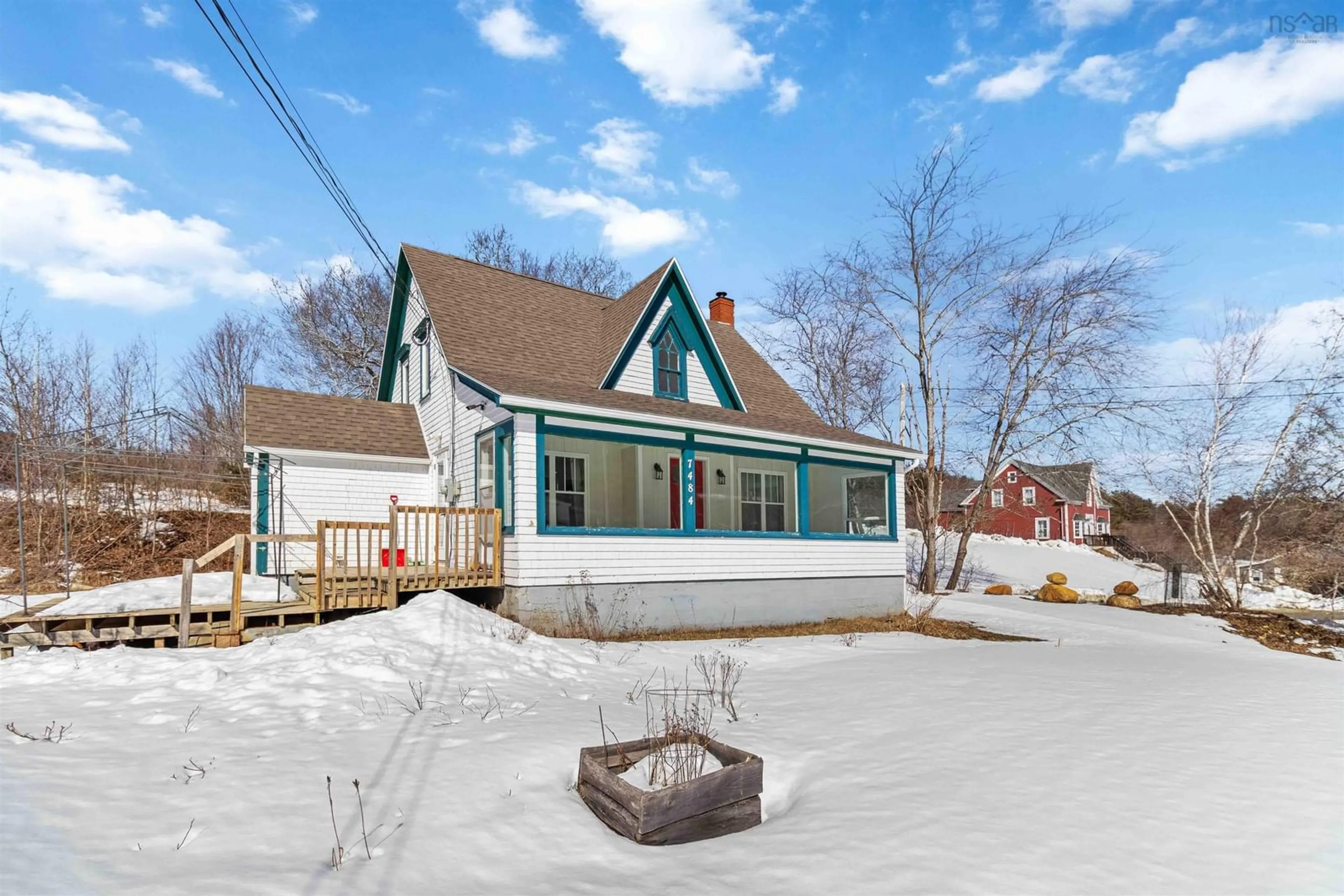 Home with vinyl exterior material, street for 7484 Highway 3, Martins River Nova Scotia B0J 2E0