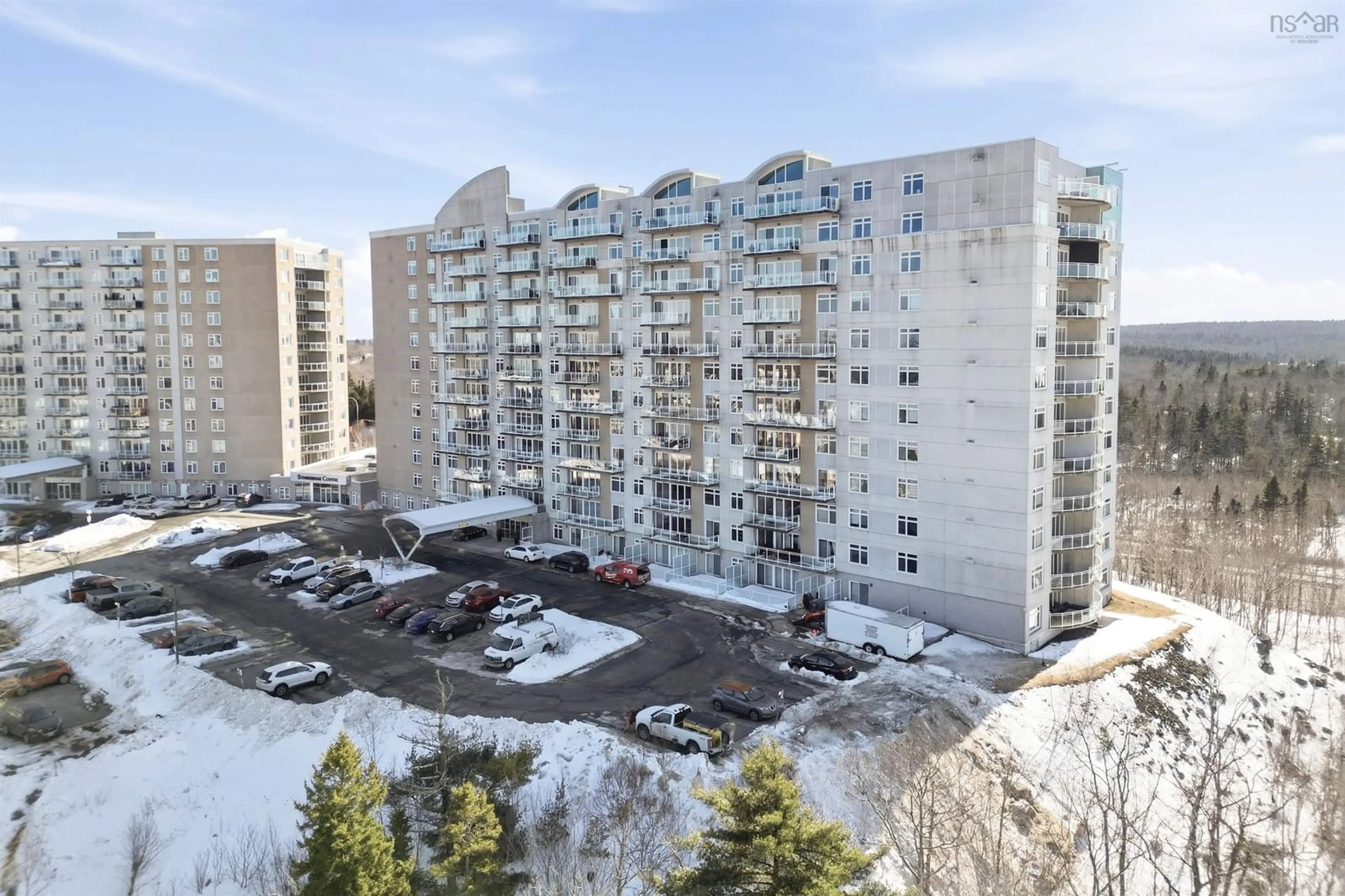 A pic from outside/outdoor area/front of a property/back of a property/a pic from drone, city buildings view from balcony for 60 Walter Havill Dr #107, Halifax Nova Scotia B3N 0A9