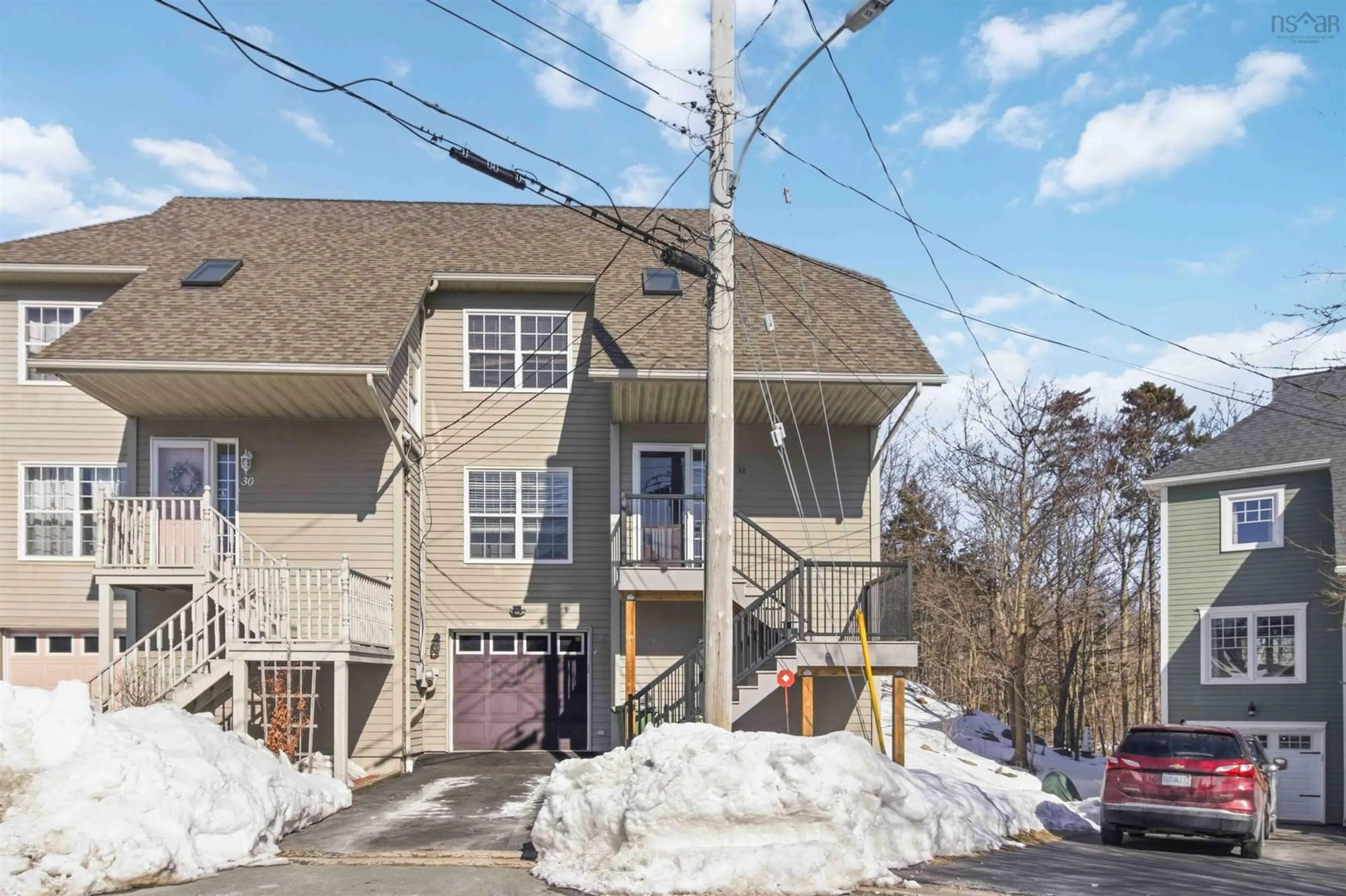 Patio, street for 32 Redden Crt, Bedford Nova Scotia B4A 4G5
