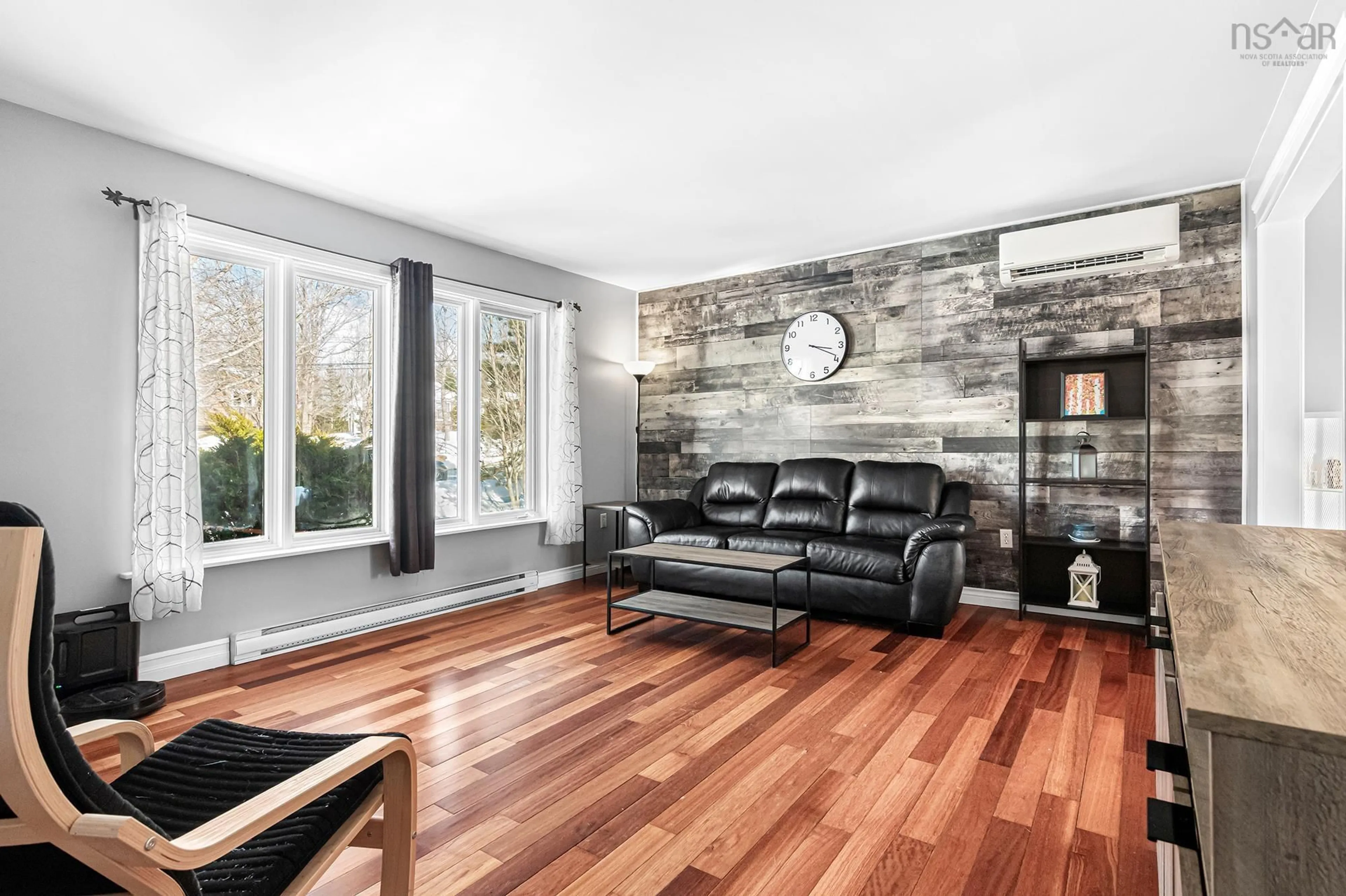 Living room with furniture, wood/laminate floor for 35 Poplar Dr, Lantz Nova Scotia B2S 1X1
