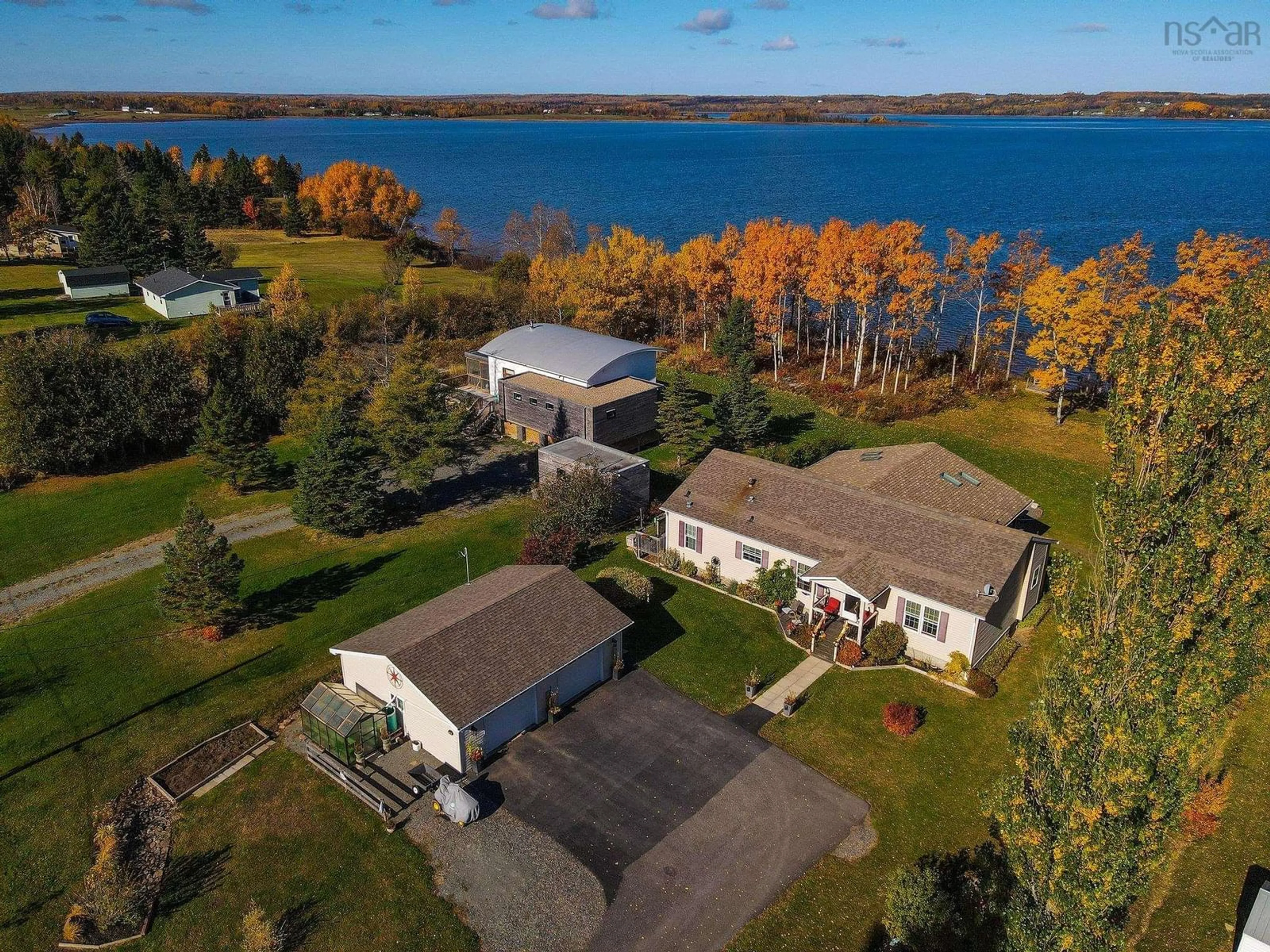 A pic from outside/outdoor area/front of a property/back of a property/a pic from drone, water/lake/river/ocean view for 151 Appalosa Trail, Bayhead Nova Scotia B0K 1V0
