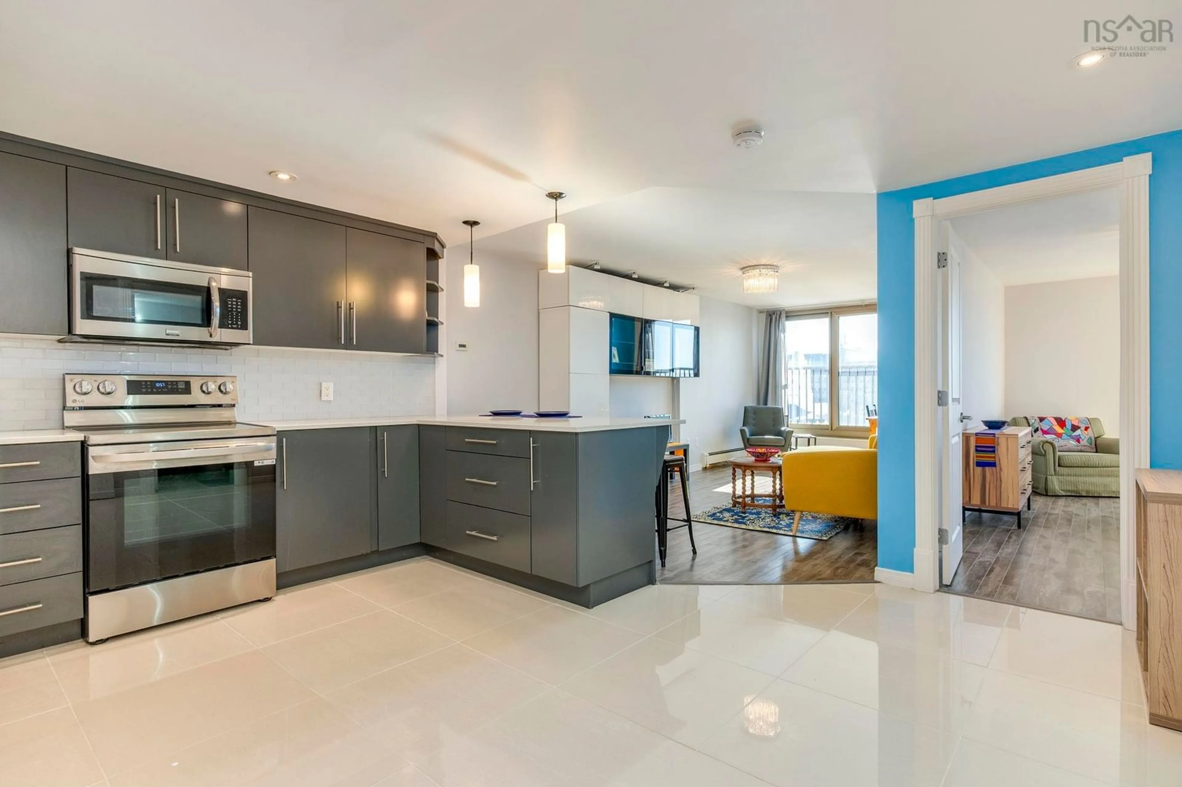 Open concept kitchen, ceramic/tile floor for 6369 Coburg Rd #805, Halifax Nova Scotia B3H 4J7