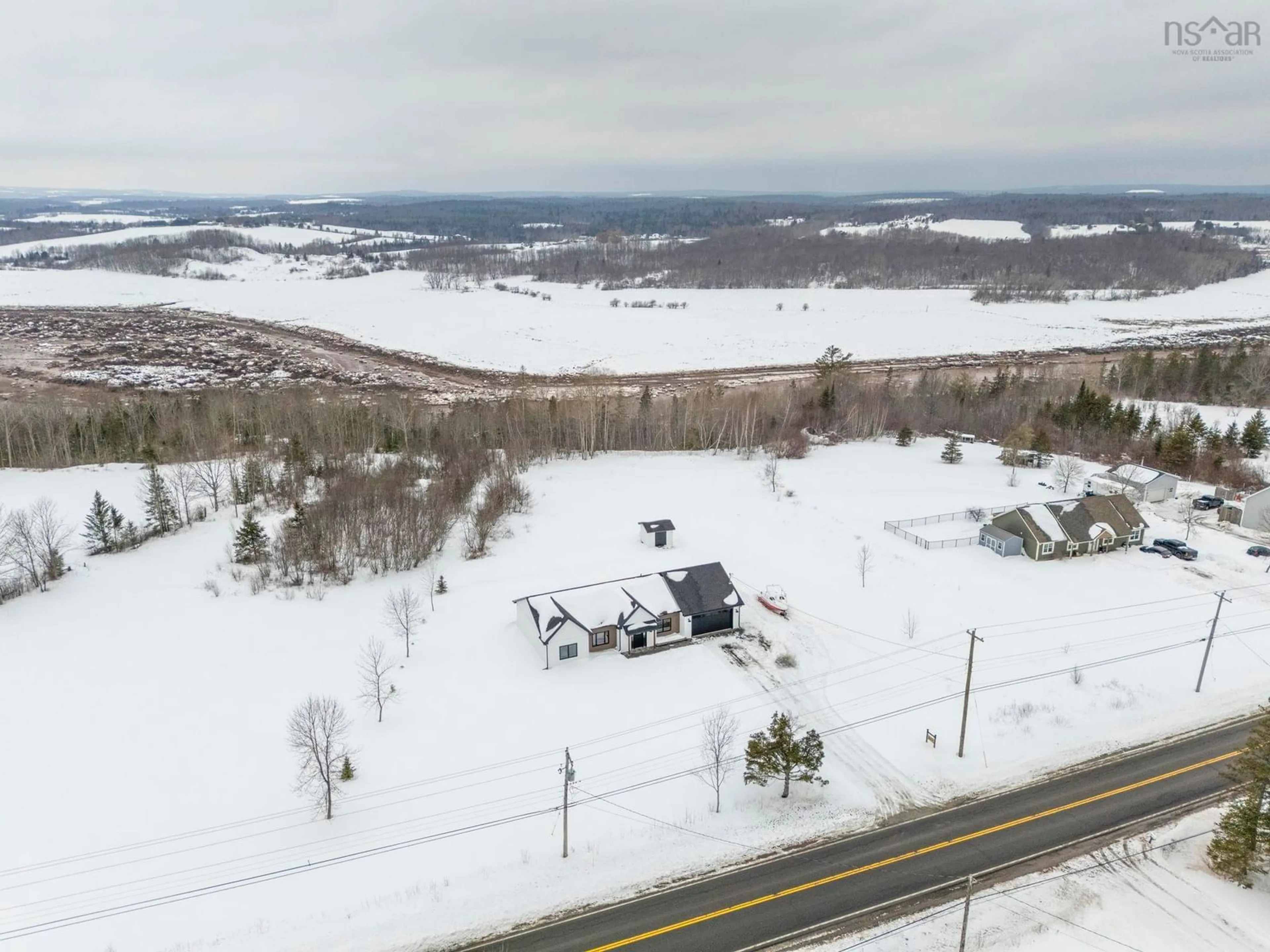 A pic from outside/outdoor area/front of a property/back of a property/a pic from drone, mountain view for 573 236 Hwy, Scotch Village Nova Scotia B0N 2A0