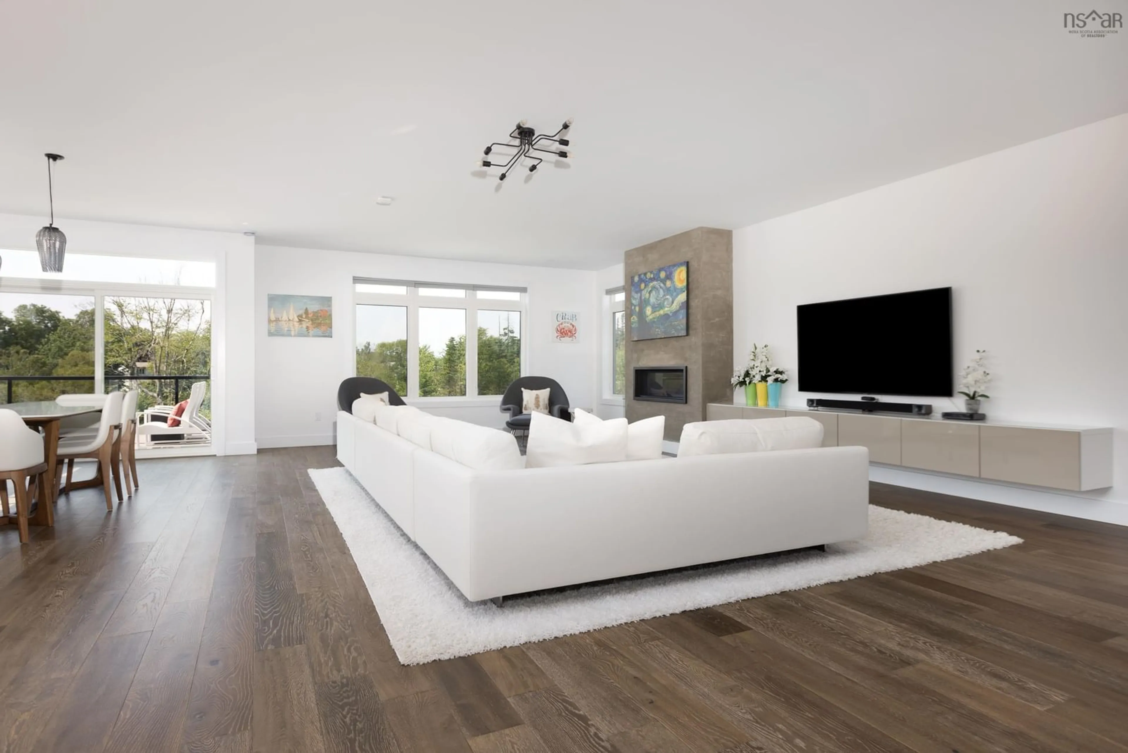 Living room with furniture, wood/laminate floor for 326 Notting Hill Rd, Mineville Nova Scotia B2Z 0B7