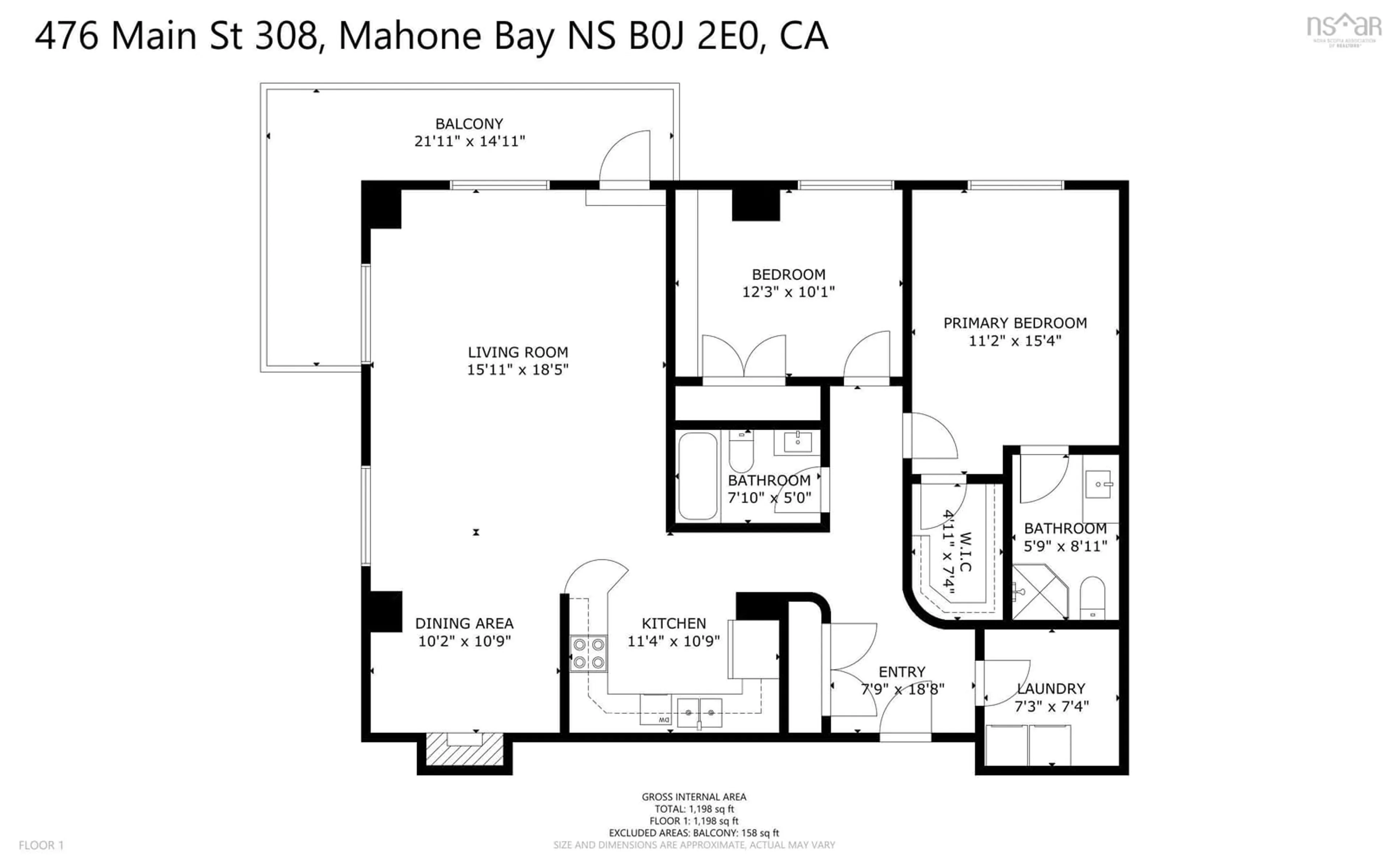 Floor plan for 476 Main St #308, Mahone Bay Nova Scotia B0J 2E0