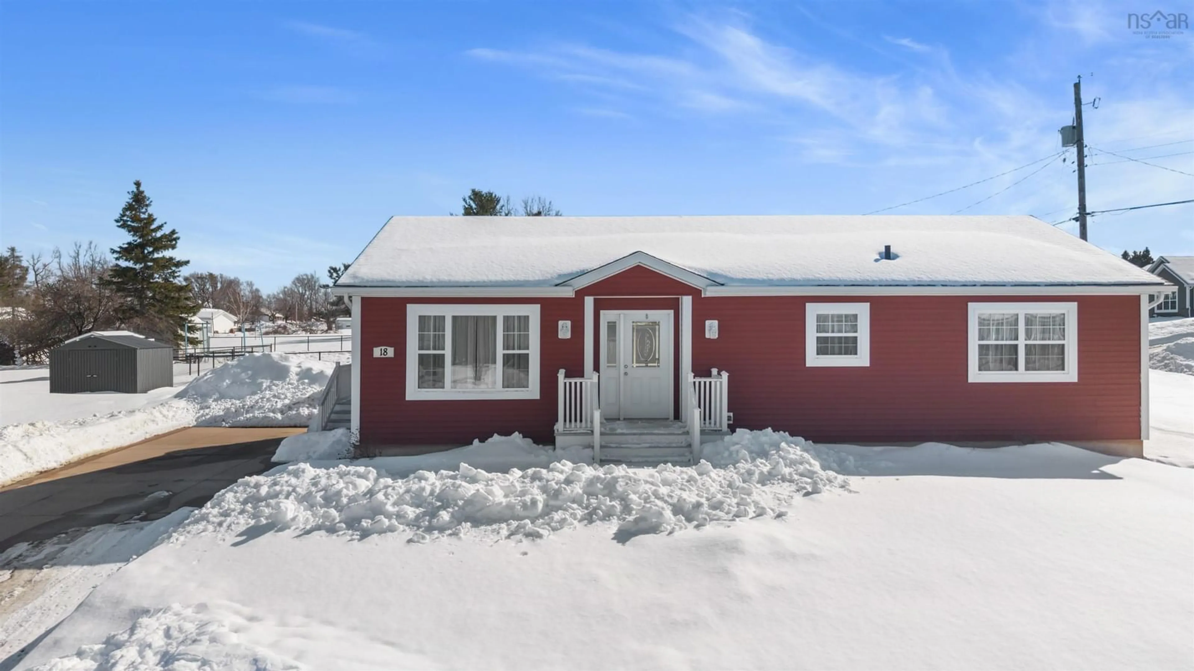 Home with vinyl exterior material, street for 18 Parkview Dr, New Glasgow Nova Scotia B2H 0E6