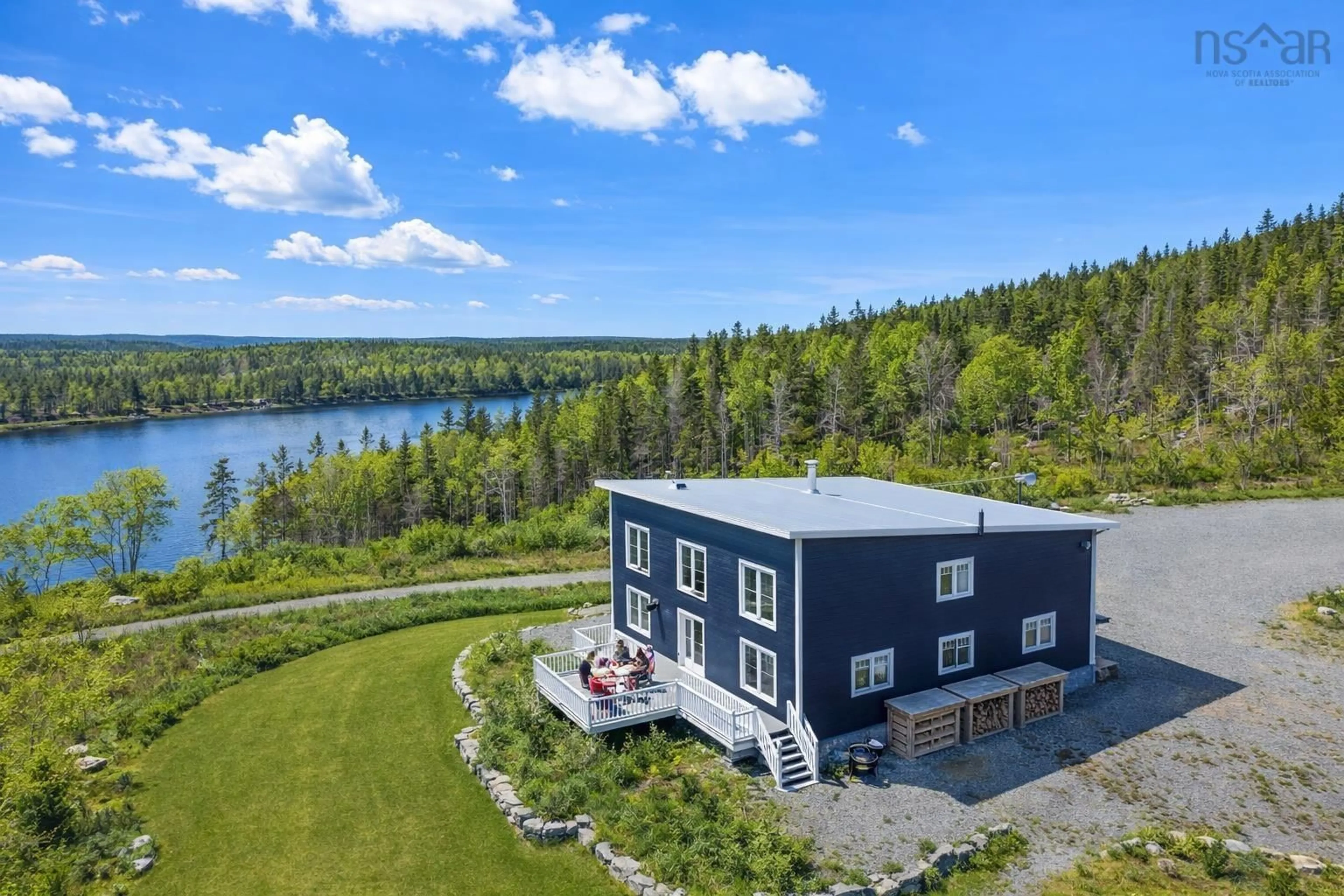 A pic from outside/outdoor area/front of a property/back of a property/a pic from drone, water/lake/river/ocean view for 122 Peter Sosna Dr, Macnabs Cove Nova Scotia B0E 3B0