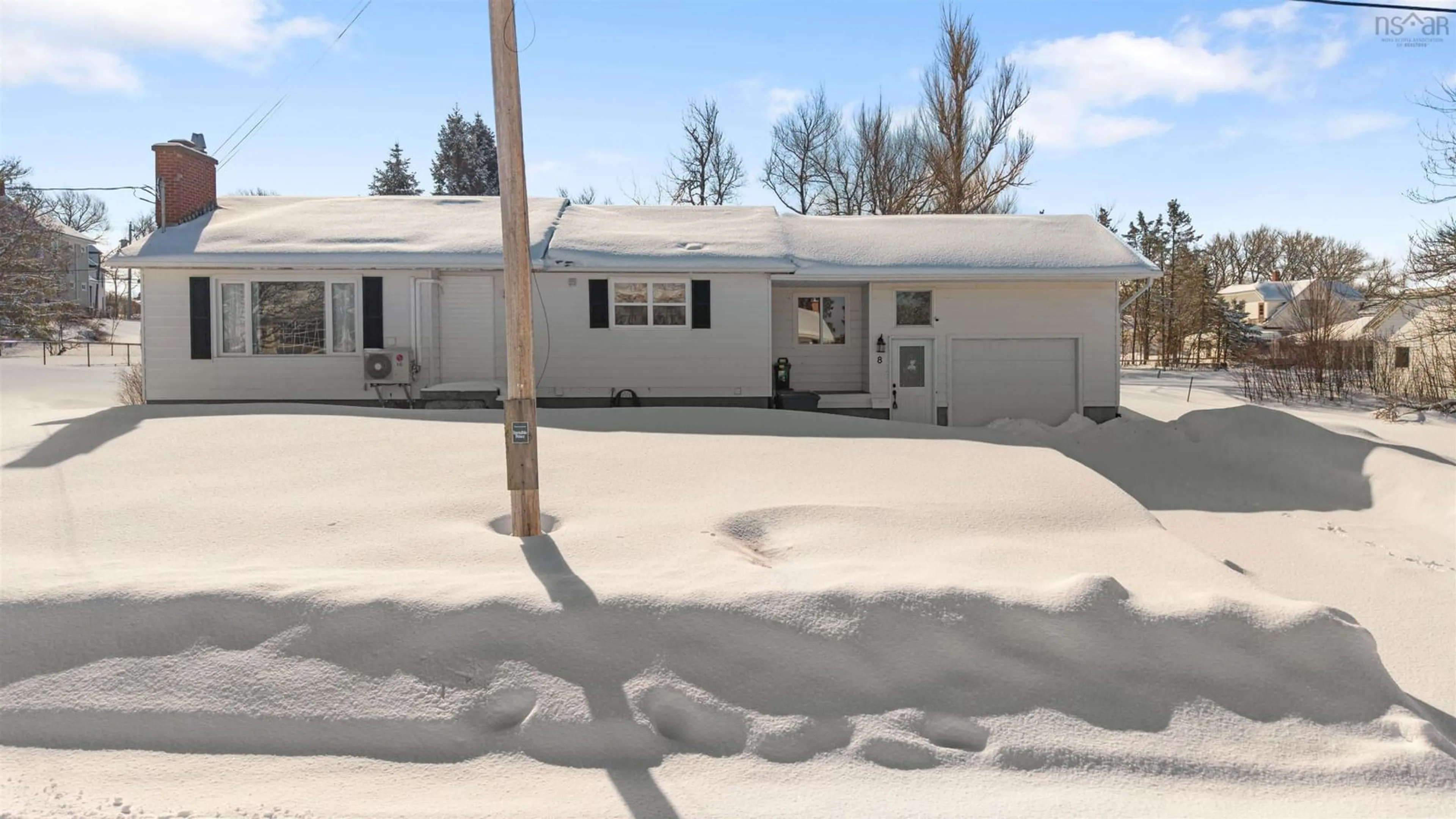 Home with vinyl exterior material, street for 8 Smith Ave, Springhill Nova Scotia B0M 1X0