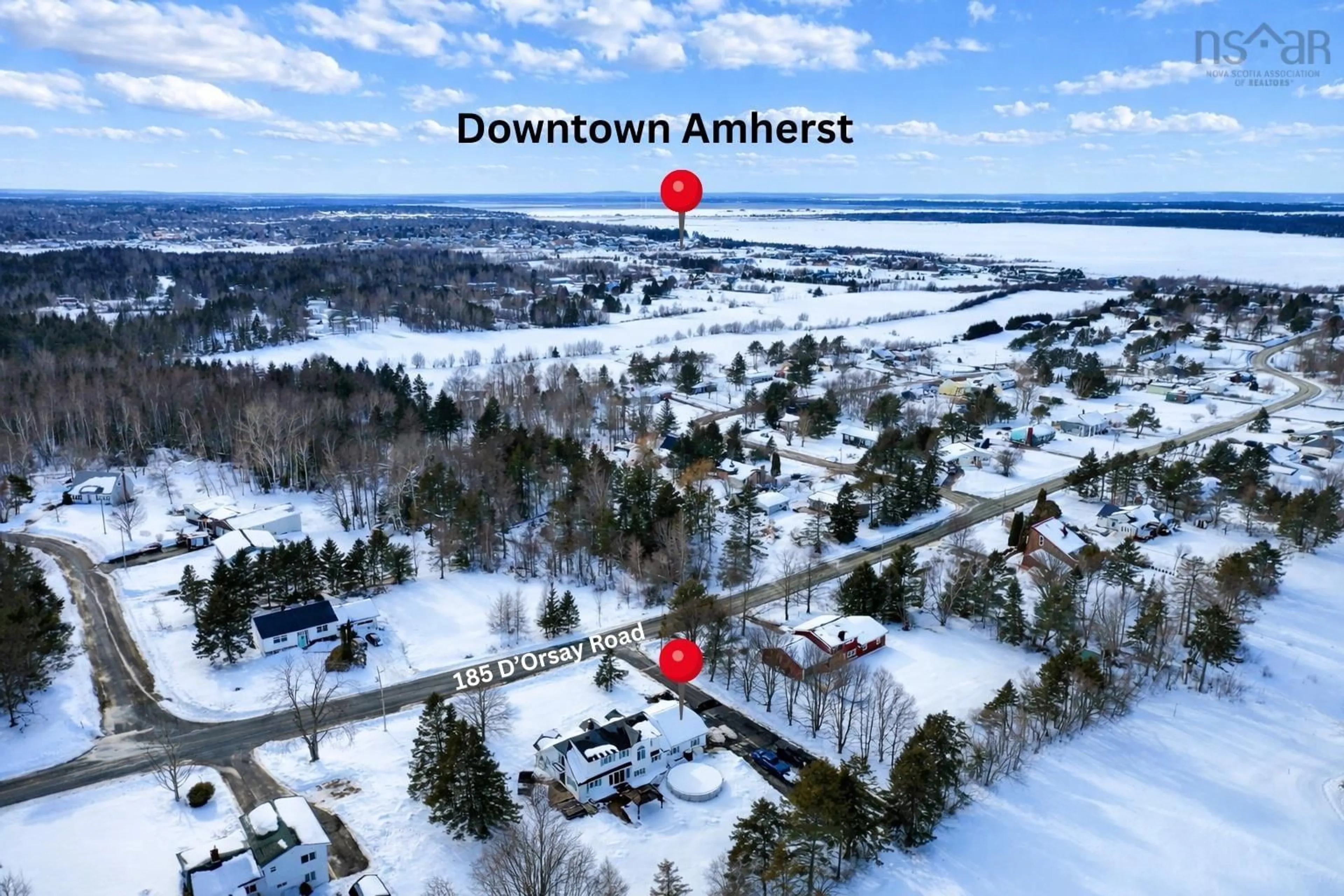 A pic from outside/outdoor area/front of a property/back of a property/a pic from drone, street for 185 D'orsay Rd, East Amherst Nova Scotia B4H 3Y2