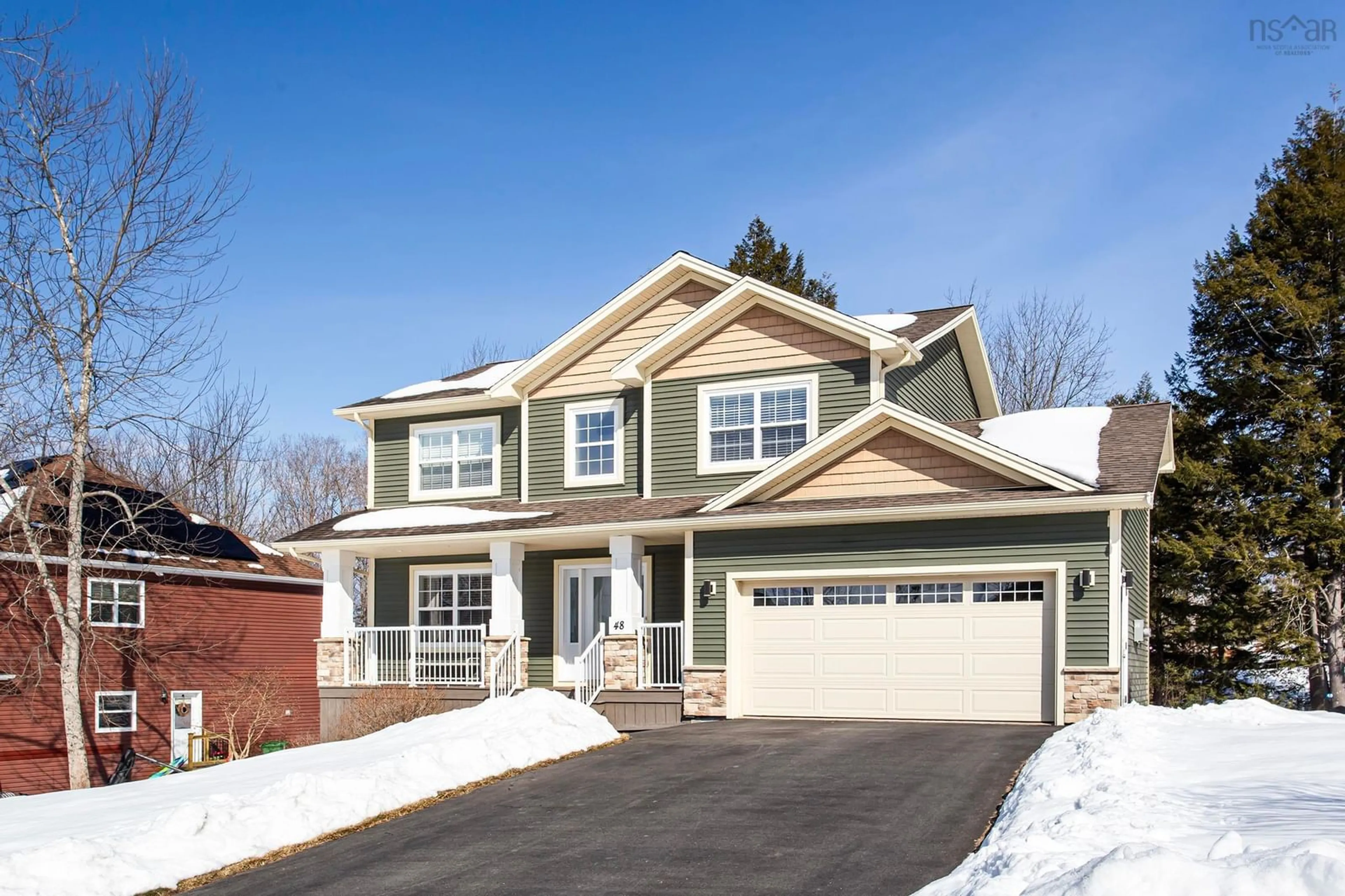 Home with vinyl exterior material, street for 48 Acadia Dr, Kentville Nova Scotia B4N 5E1